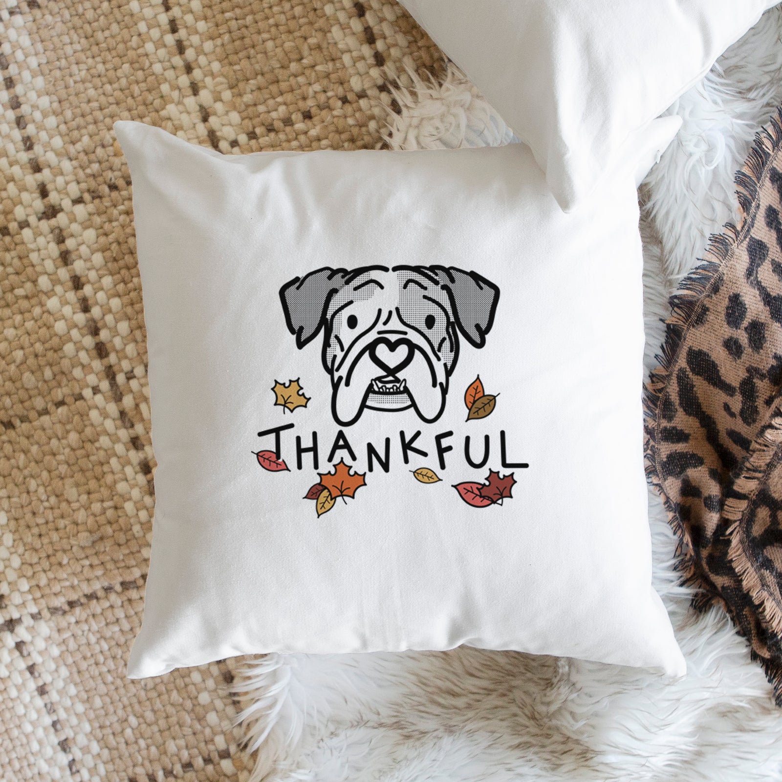 Love Always English Bulldog - Bailey - Throw Pillow Cover