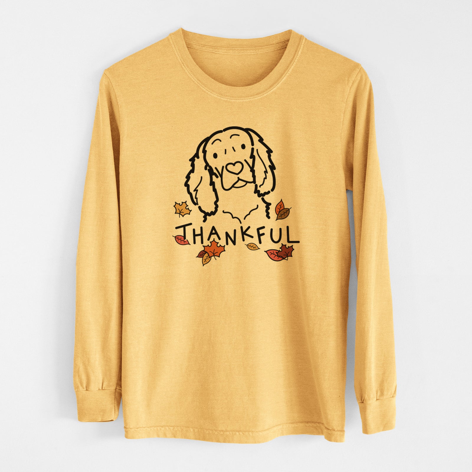 Thankful Boykin Spaniel - Men's Heavyweight 100% Cotton Long Sleeve