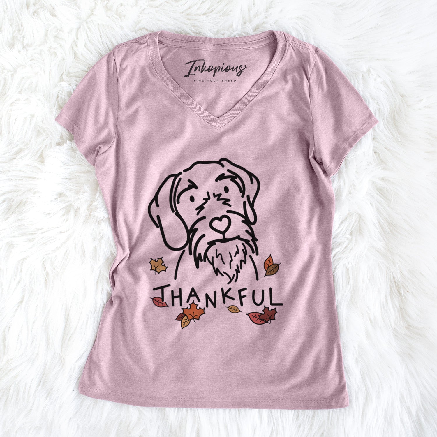 Thankful German Wirehaired Pointer - Buck - Women's Perfect V-neck Shirt