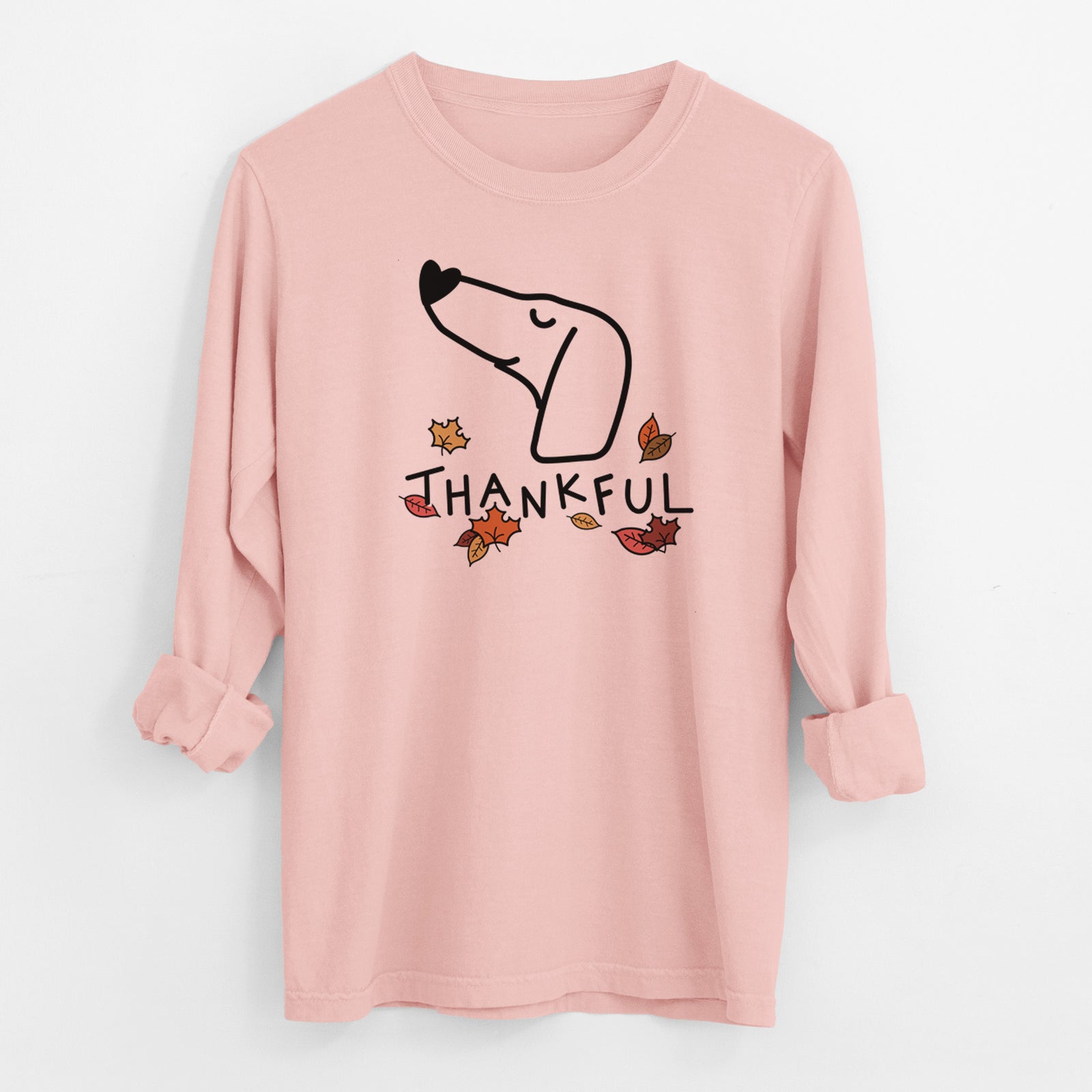 Thankful Dachshund - Men's Heavyweight 100% Cotton Long Sleeve