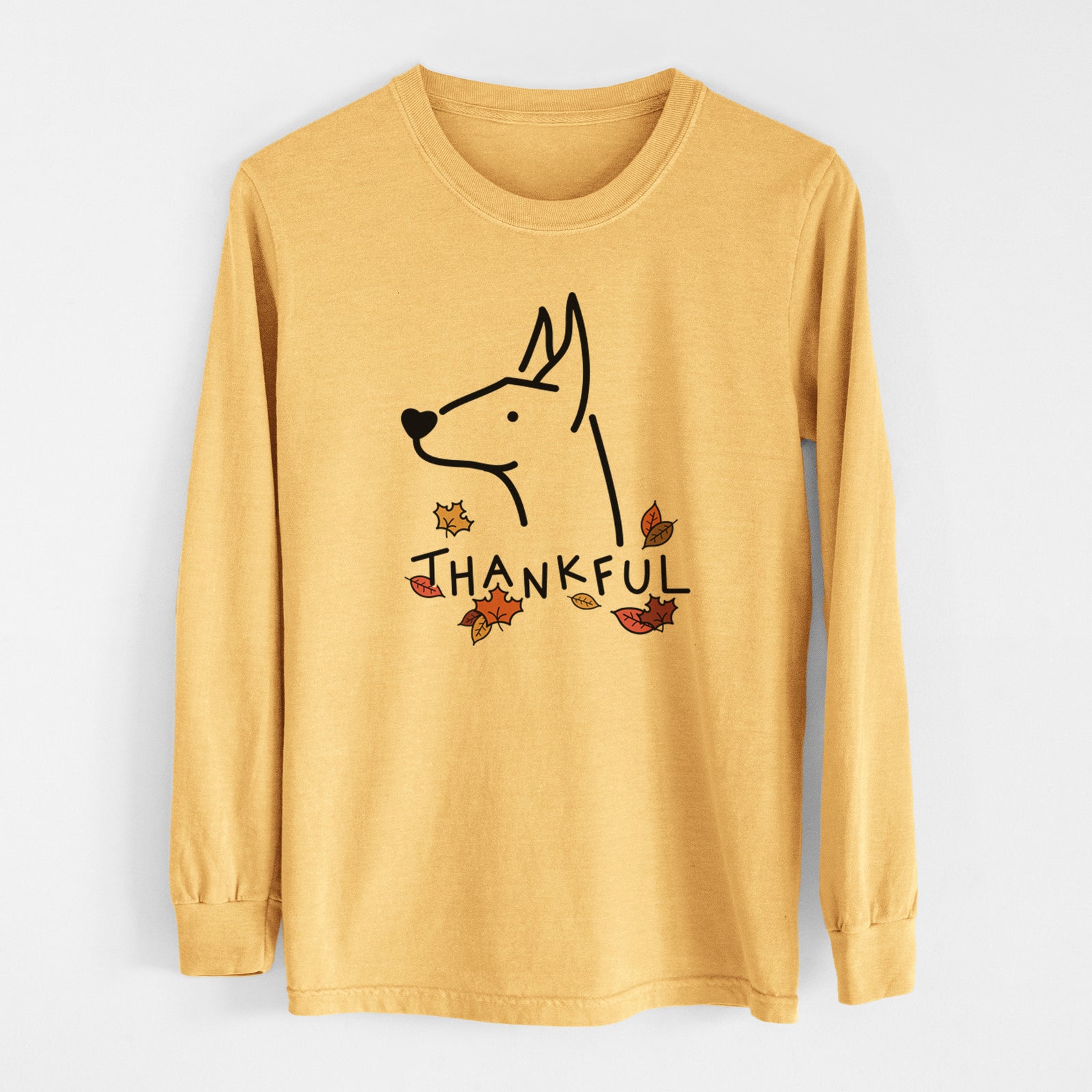 Thankful Doberman Pinscher - Men's Heavyweight 100% Cotton Long Sleeve