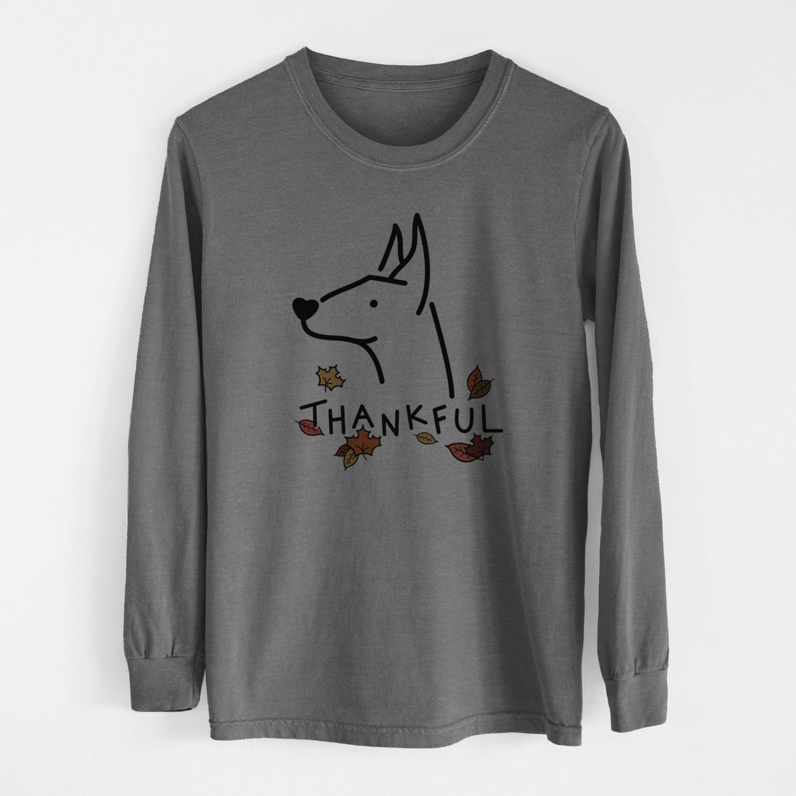 Thankful Doberman Pinscher - Men's Heavyweight 100% Cotton Long Sleeve