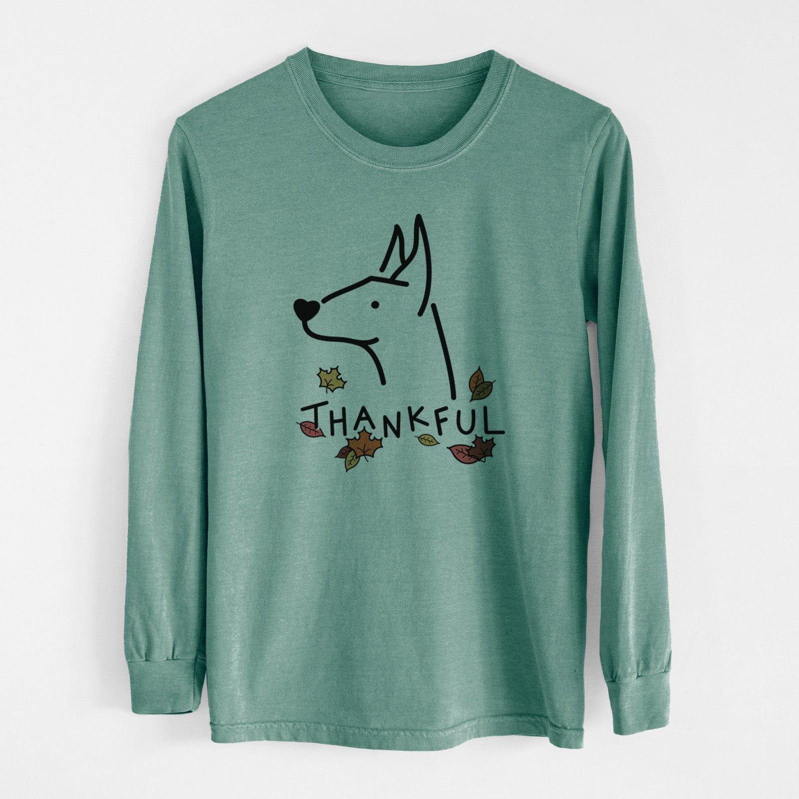 Thankful Doberman Pinscher - Men's Heavyweight 100% Cotton Long Sleeve