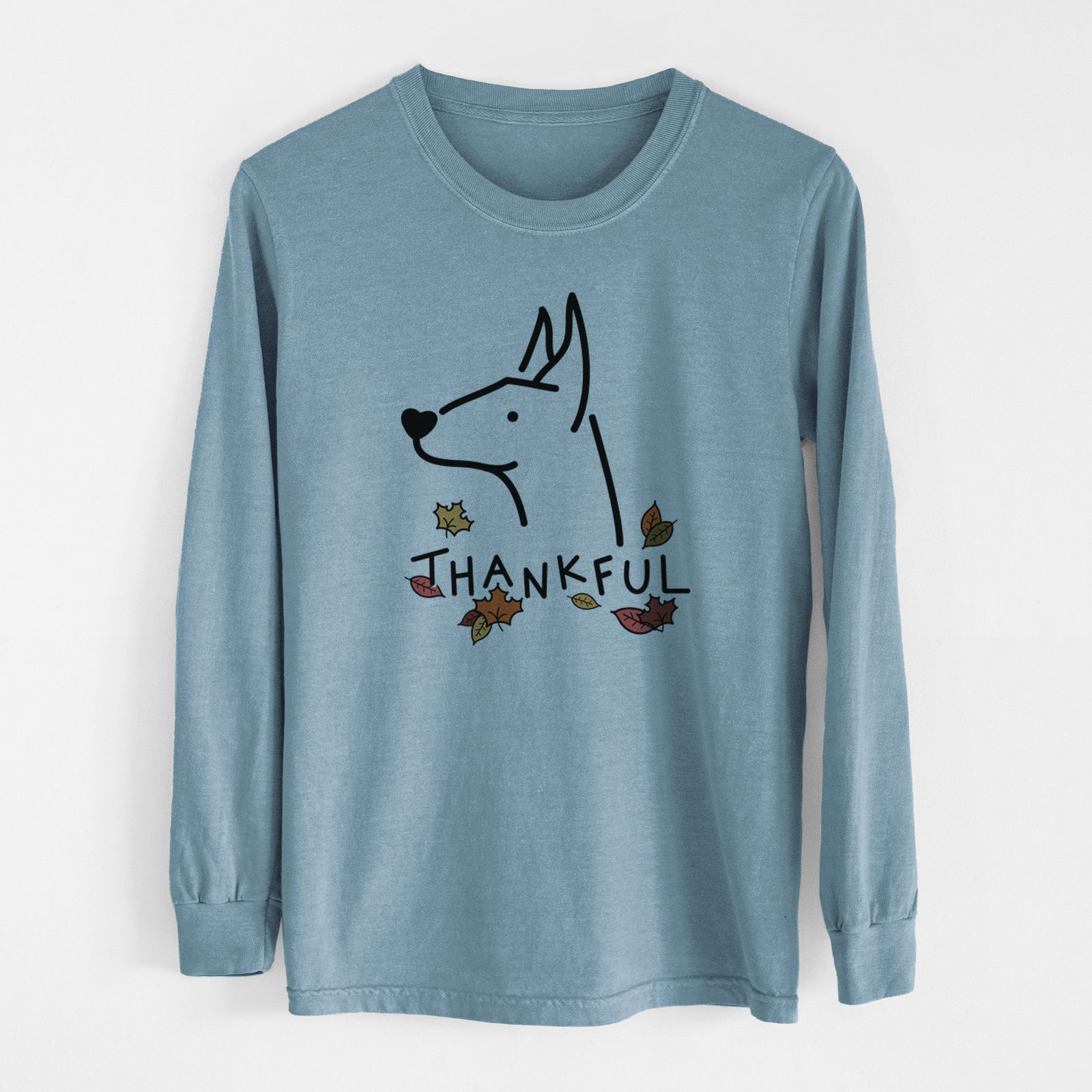 Thankful Doberman Pinscher - Men's Heavyweight 100% Cotton Long Sleeve