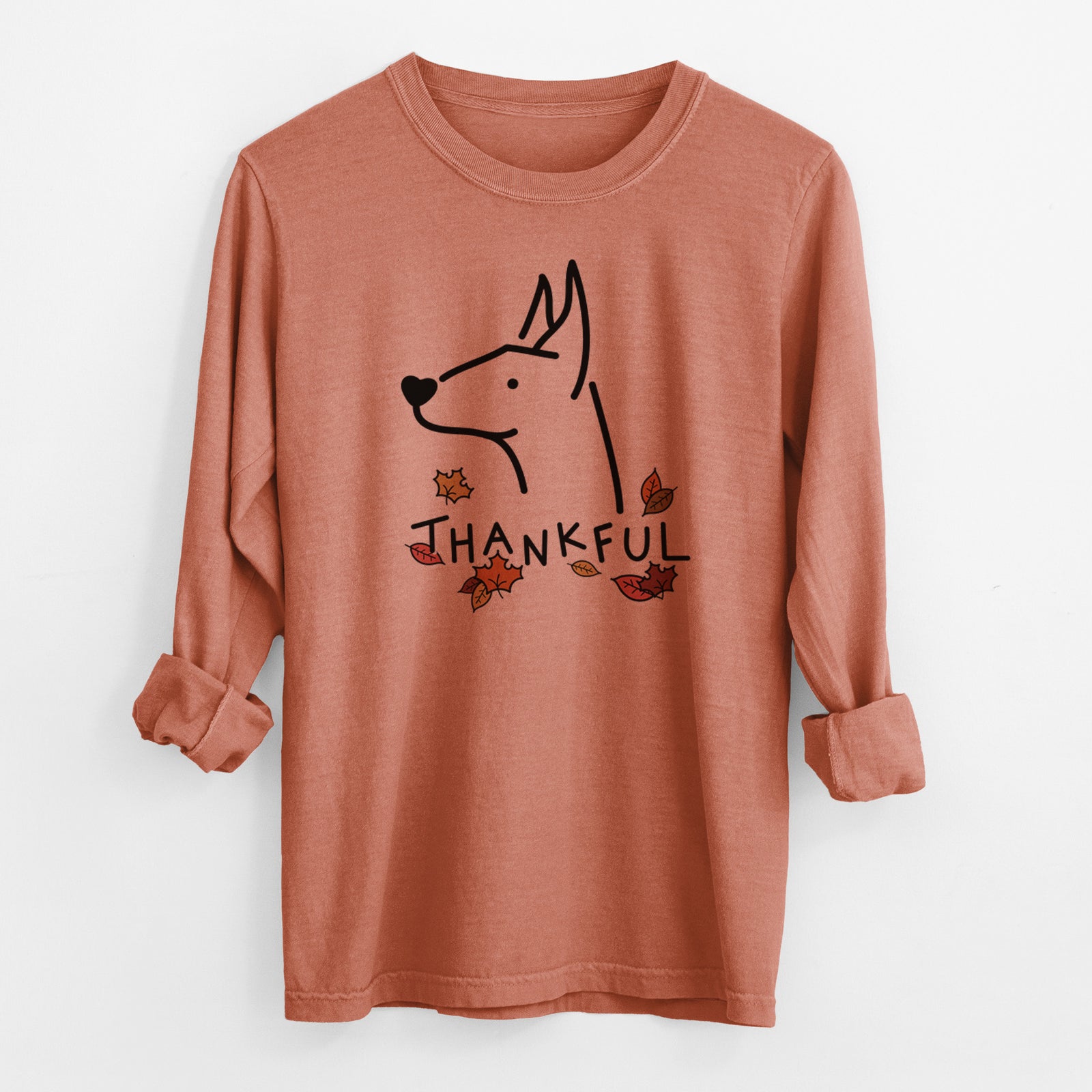 Thankful Doberman Pinscher - Men's Heavyweight 100% Cotton Long Sleeve