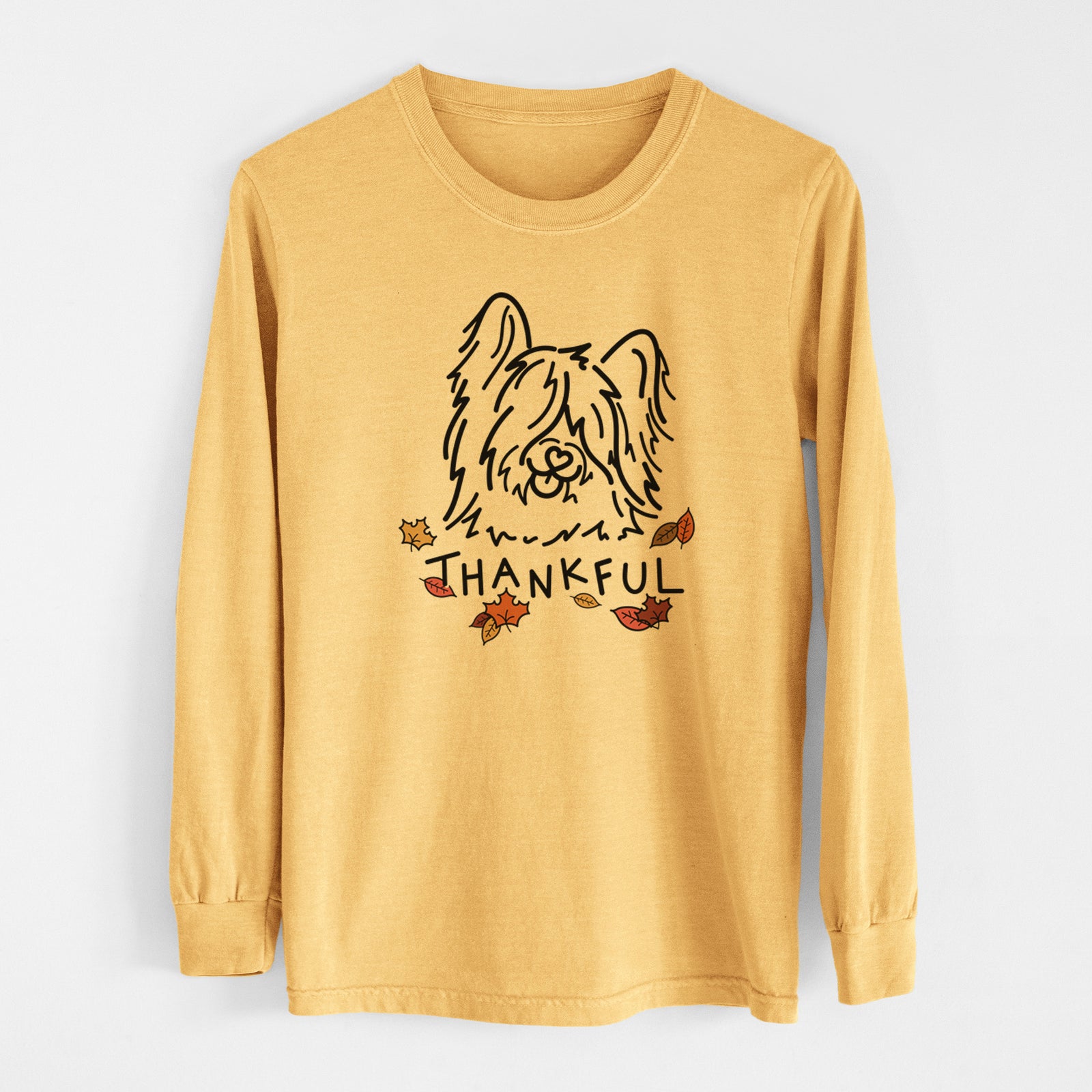 Thankful Skye Terrier - Dougal - Heavyweight 100% Cotton Long Sleeve