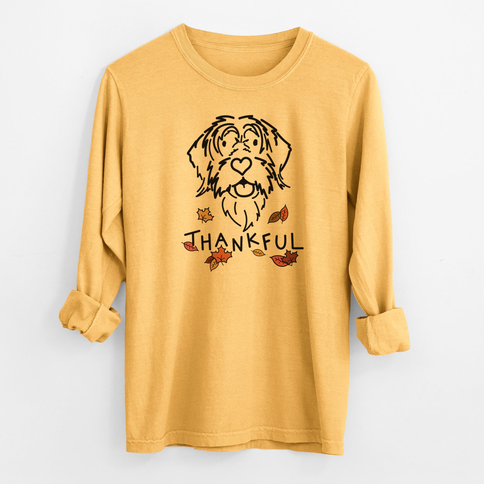 Thankful Wirehaird Pointing Griffon - Gary - Heavyweight 100% Cotton Long Sleeve
