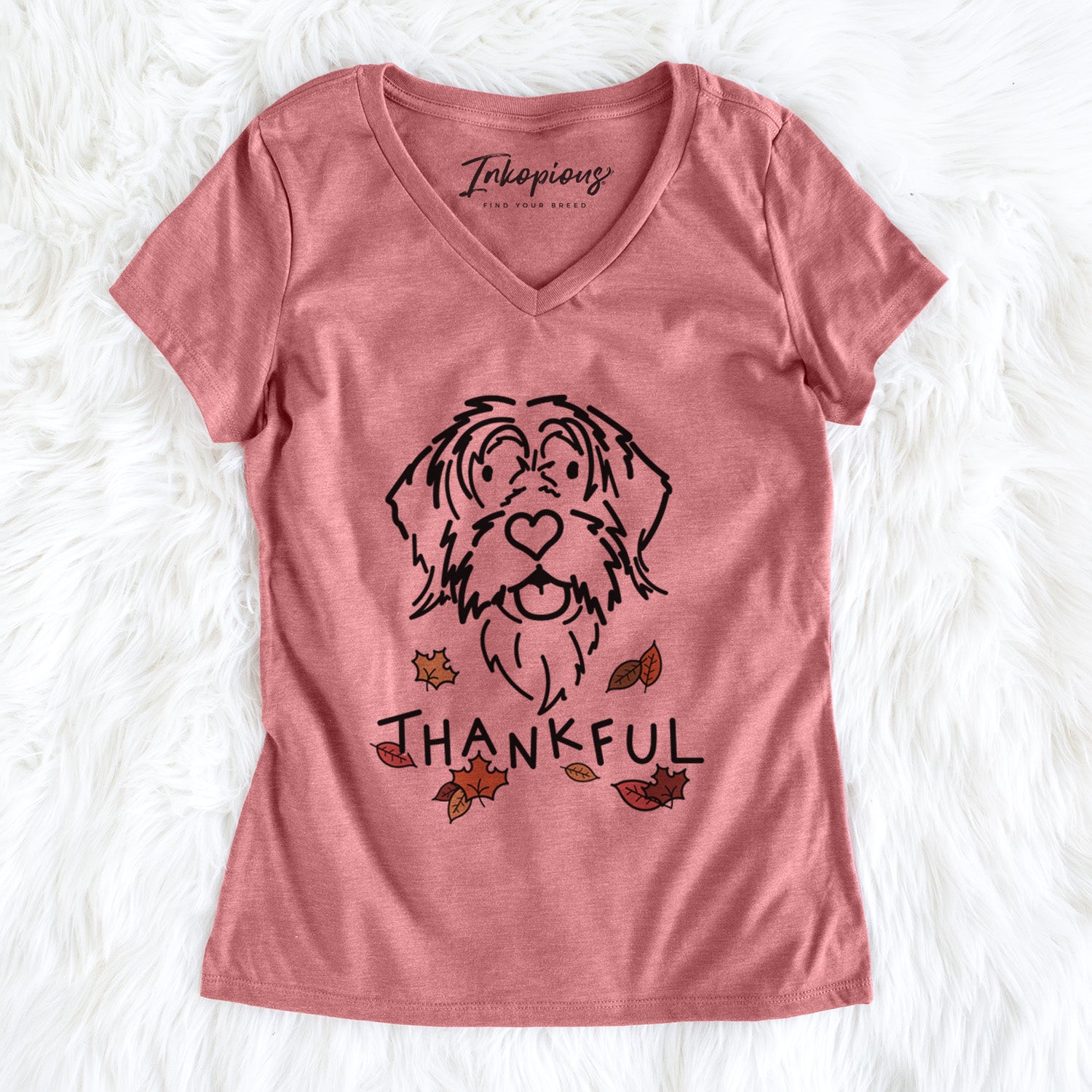 Thankful Wirehaird Pointing Griffon - Gary - Women's Perfect V-neck Shirt