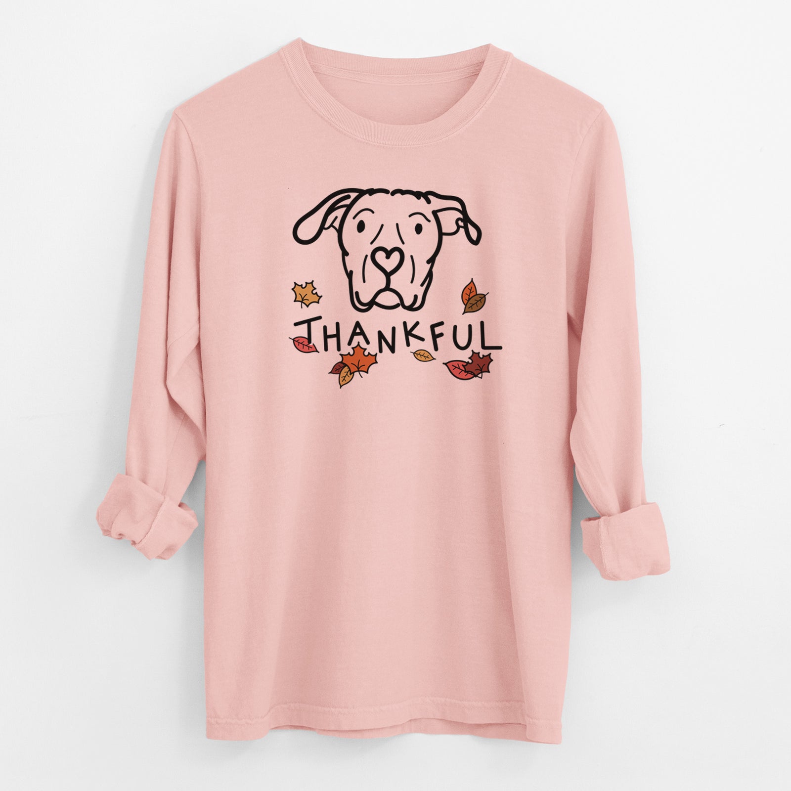 Thankful Dogo Argentino - Genevieve - Men's Heavyweight 100% Cotton Long Sleeve