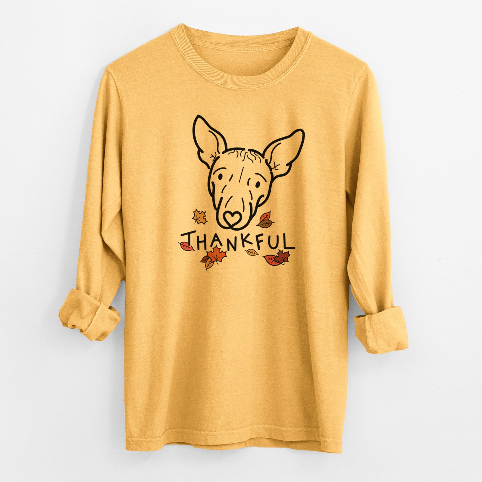 Thankful American Hairless Terrier - Georgia - Men's Heavyweight 100% Cotton Long Sleeve