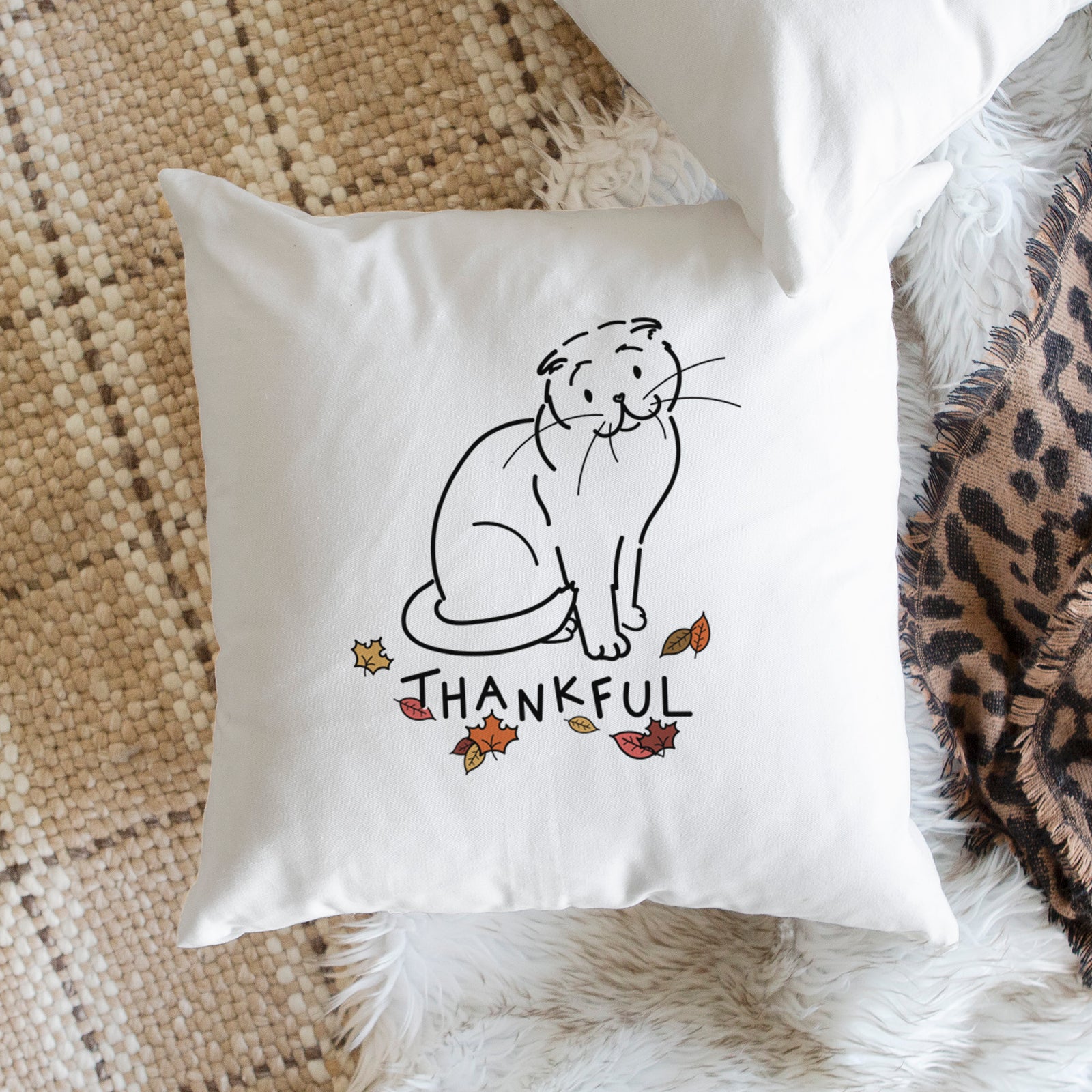 Love Always Scottish Fold Cat - Hank - Throw Pillow Cover