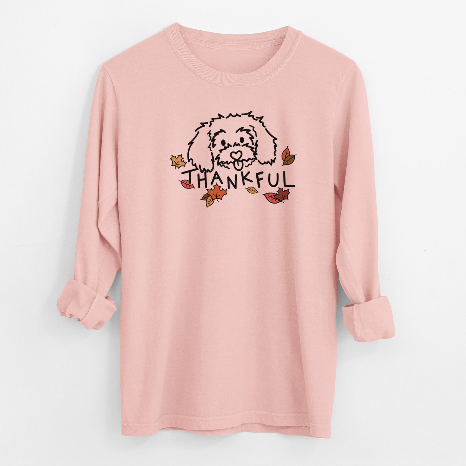 Thankful Maltipoo - Holly - Men's Heavyweight 100% Cotton Long Sleeve