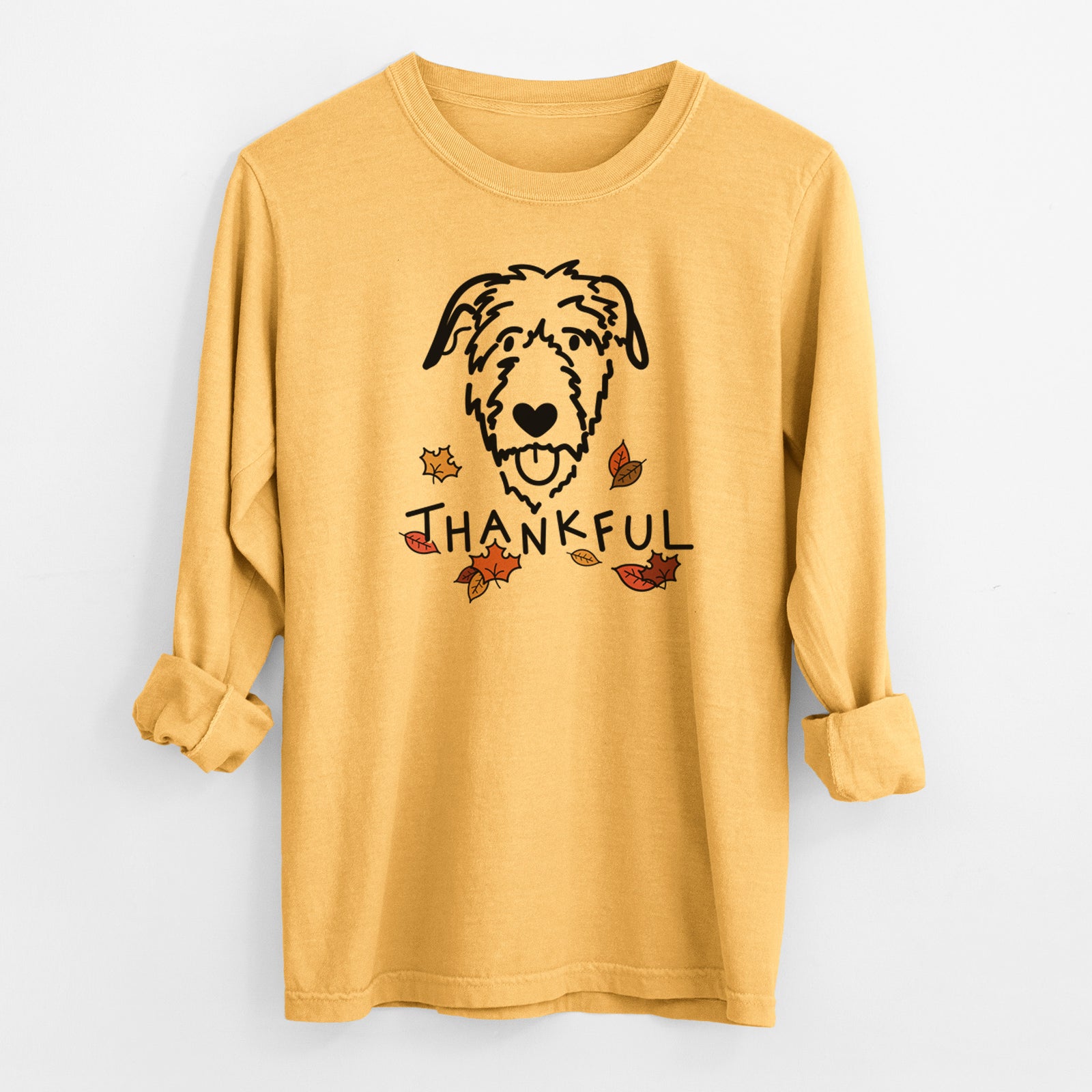 Thankful Irish Wolfhound - Men's Heavyweight 100% Cotton Long Sleeve