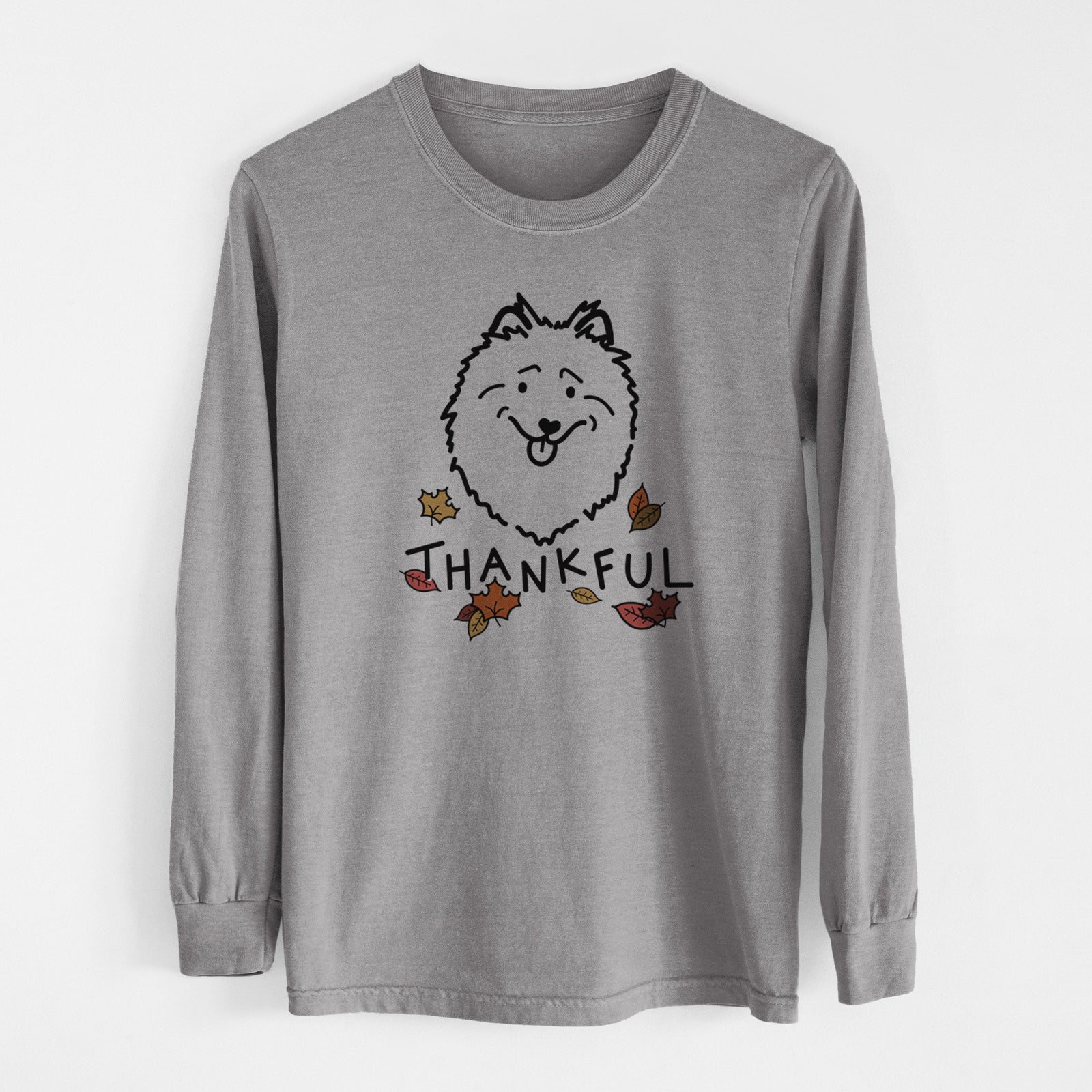 Thankful Keeshond - Men's Heavyweight 100% Cotton Long Sleeve