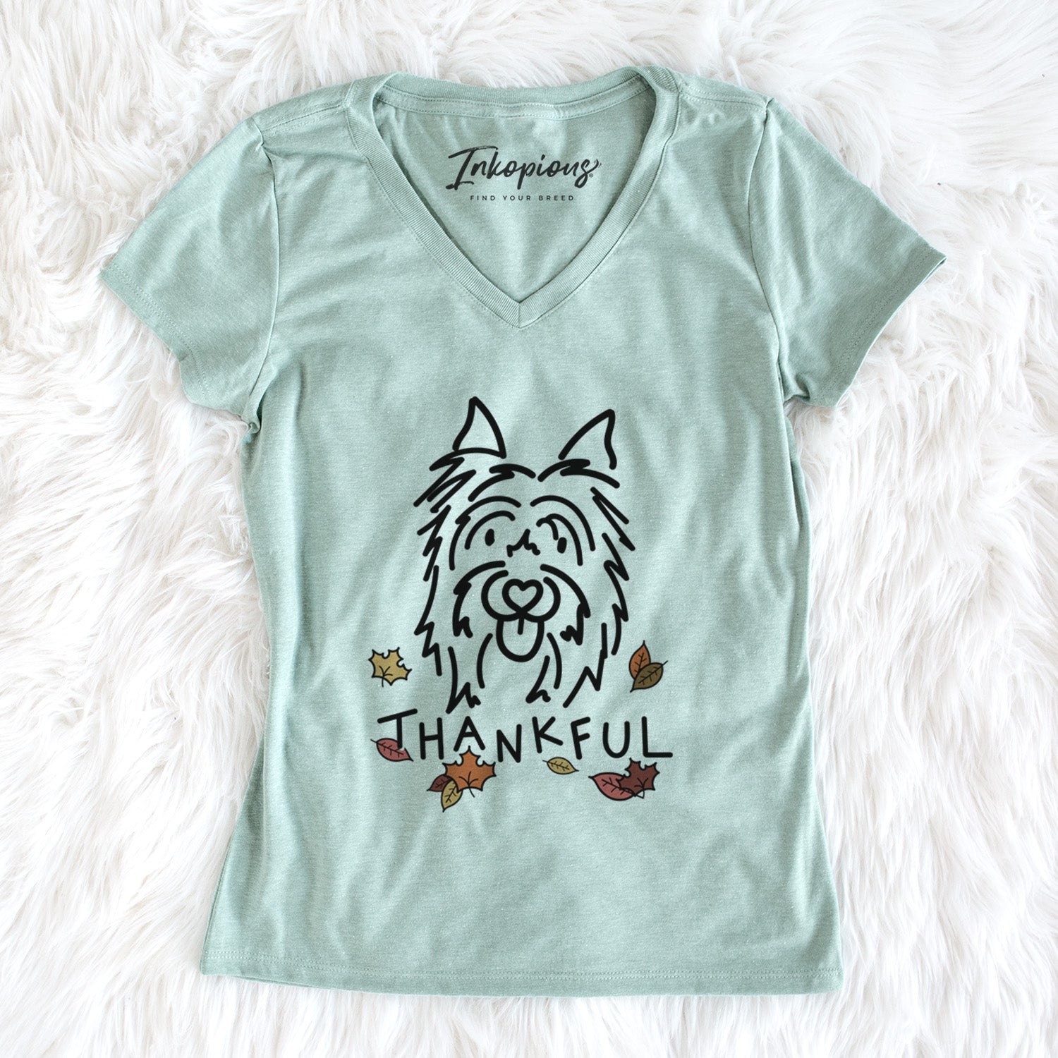 Thankful Silky Terrier - Monty - Women's Perfect V-neck Shirt