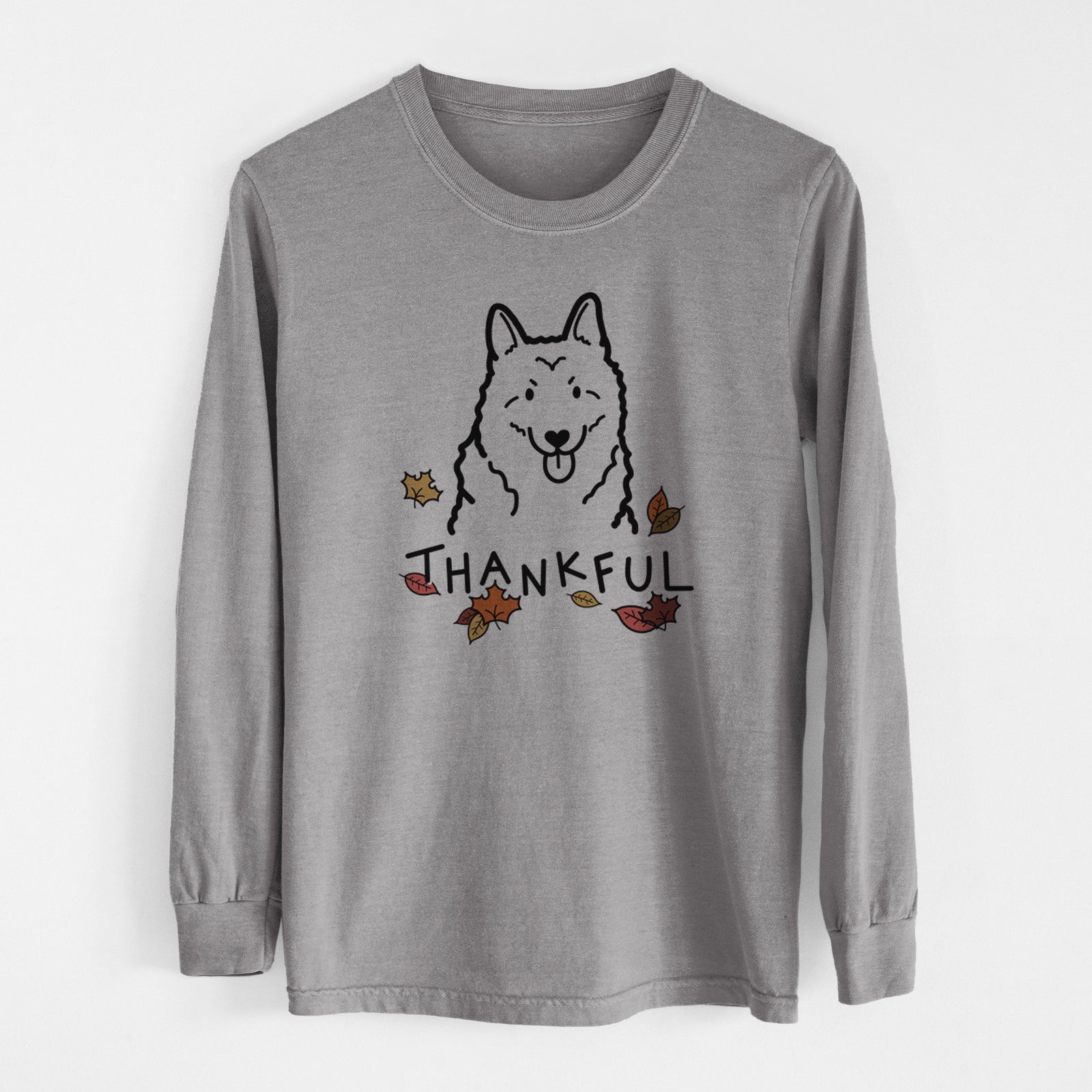 Thankful Norwegian Elkhound - Men's Heavyweight 100% Cotton Long Sleeve