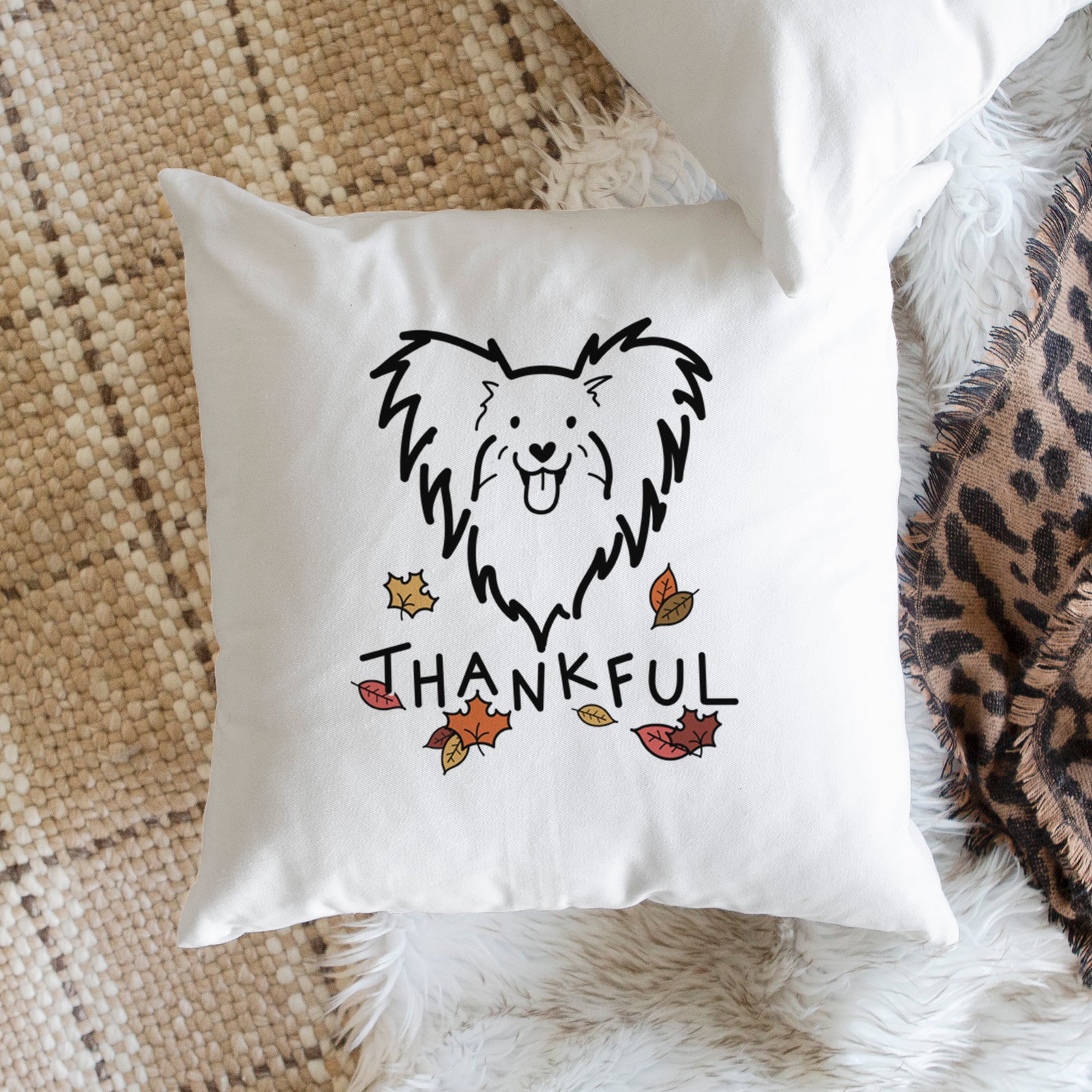 Love Always Papillon - Throw Pillow Cover