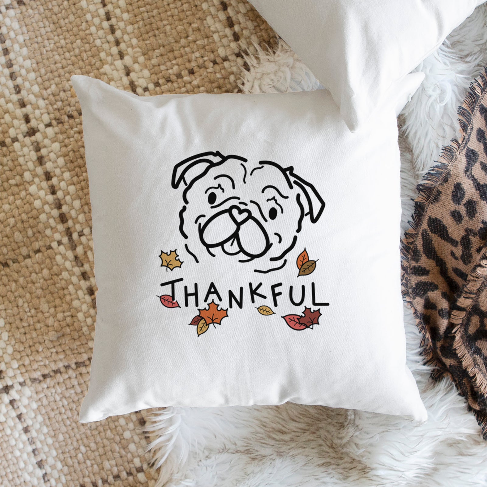 Love Always Pug - Pip - Throw Pillow Cover