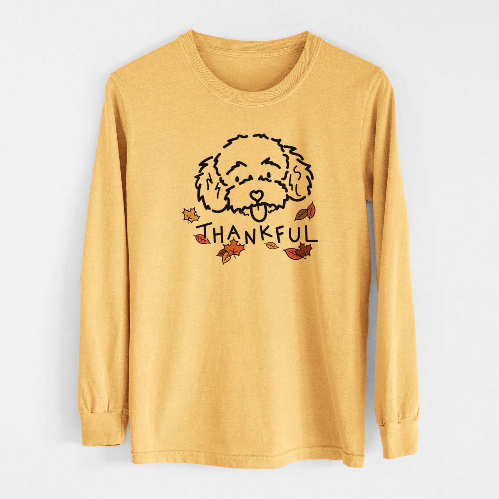 Thankful Toy Poodle - Ricci - Heavyweight 100% Cotton Long Sleeve