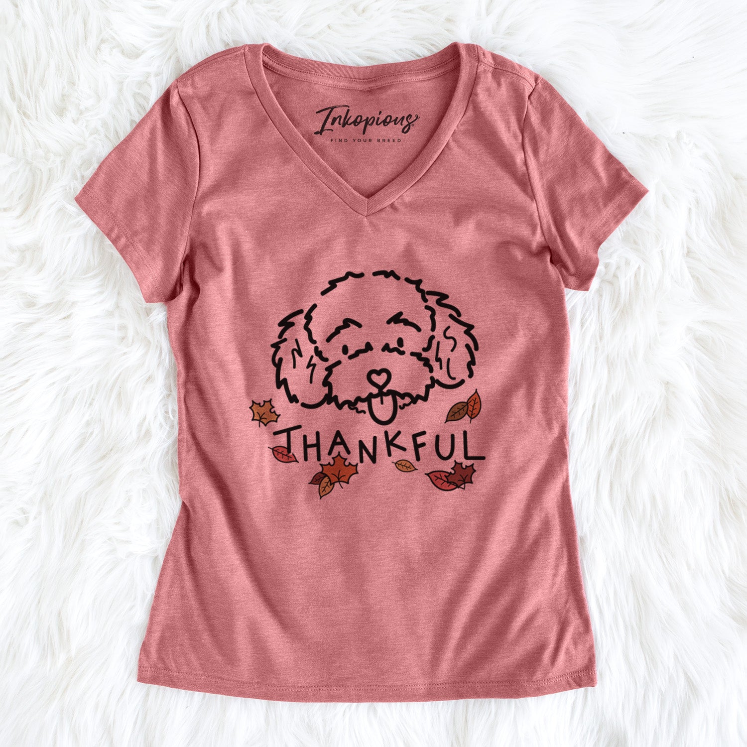 Thankful Toy Poodle - Ricci - Women's Perfect V-neck Shirt