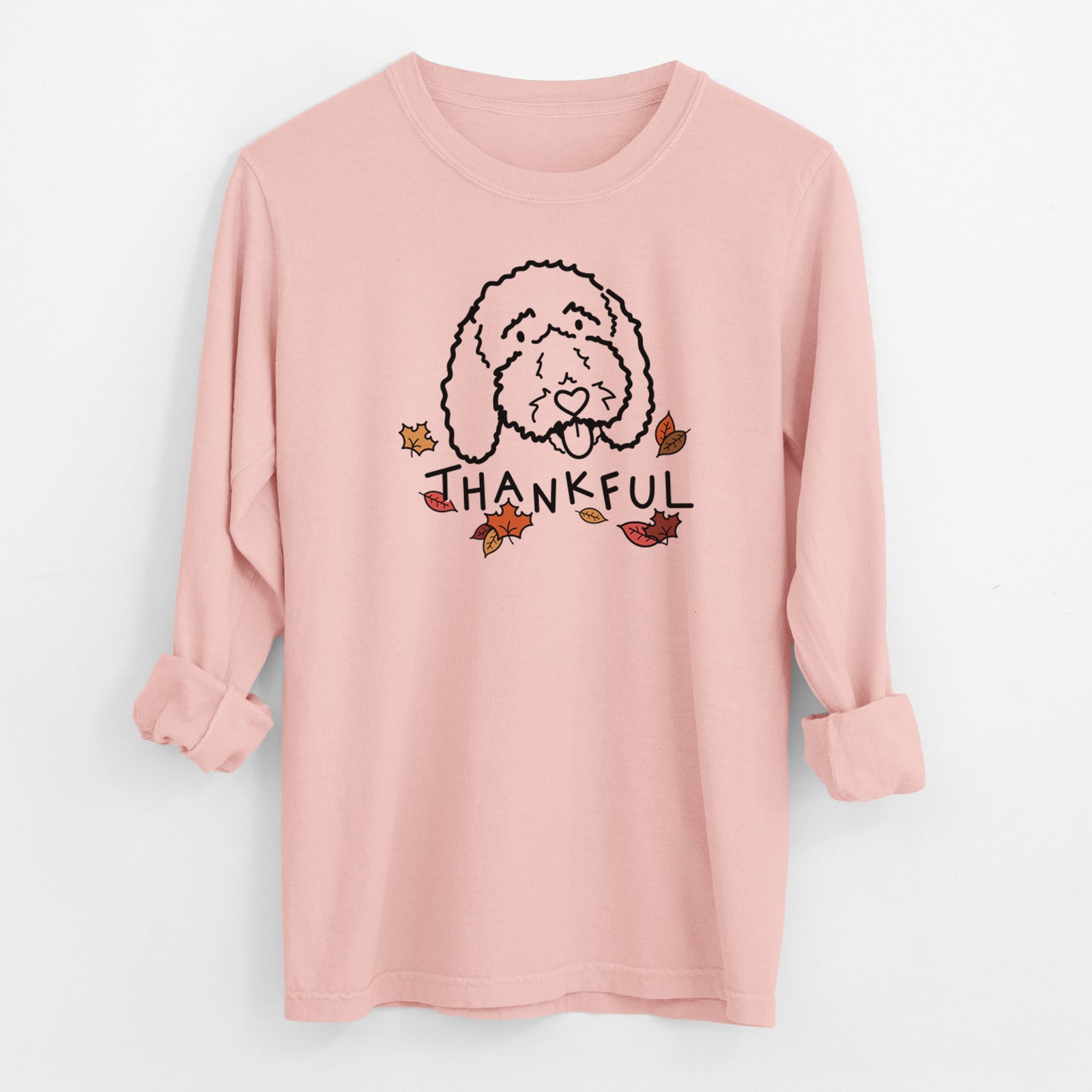 Thankful Bernedoodle - Ruby - Men's Heavyweight 100% Cotton Long Sleeve