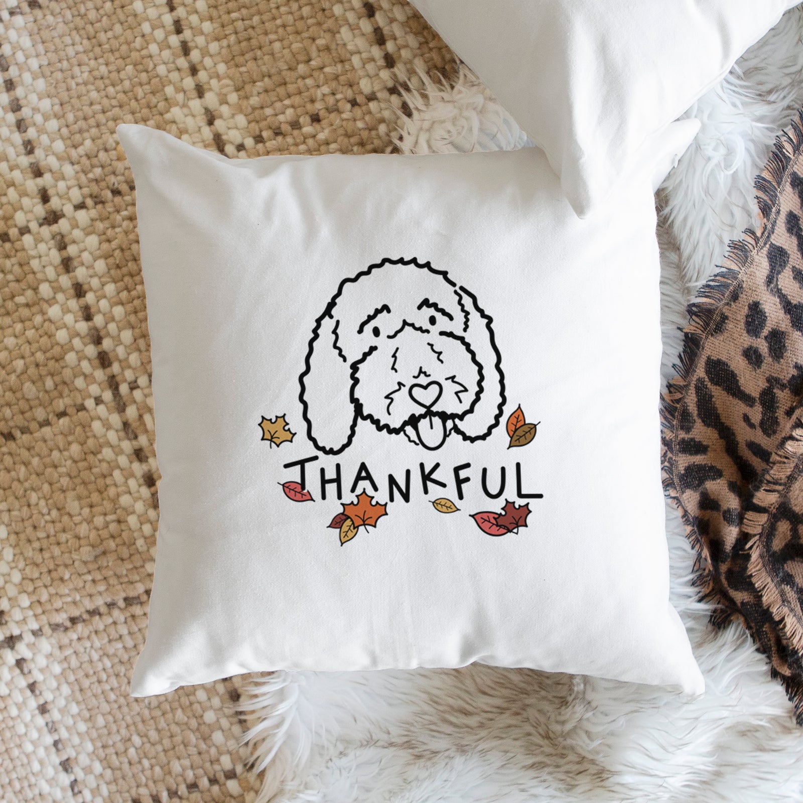 Love Always Bernedoodle - Ruby - Throw Pillow Cover