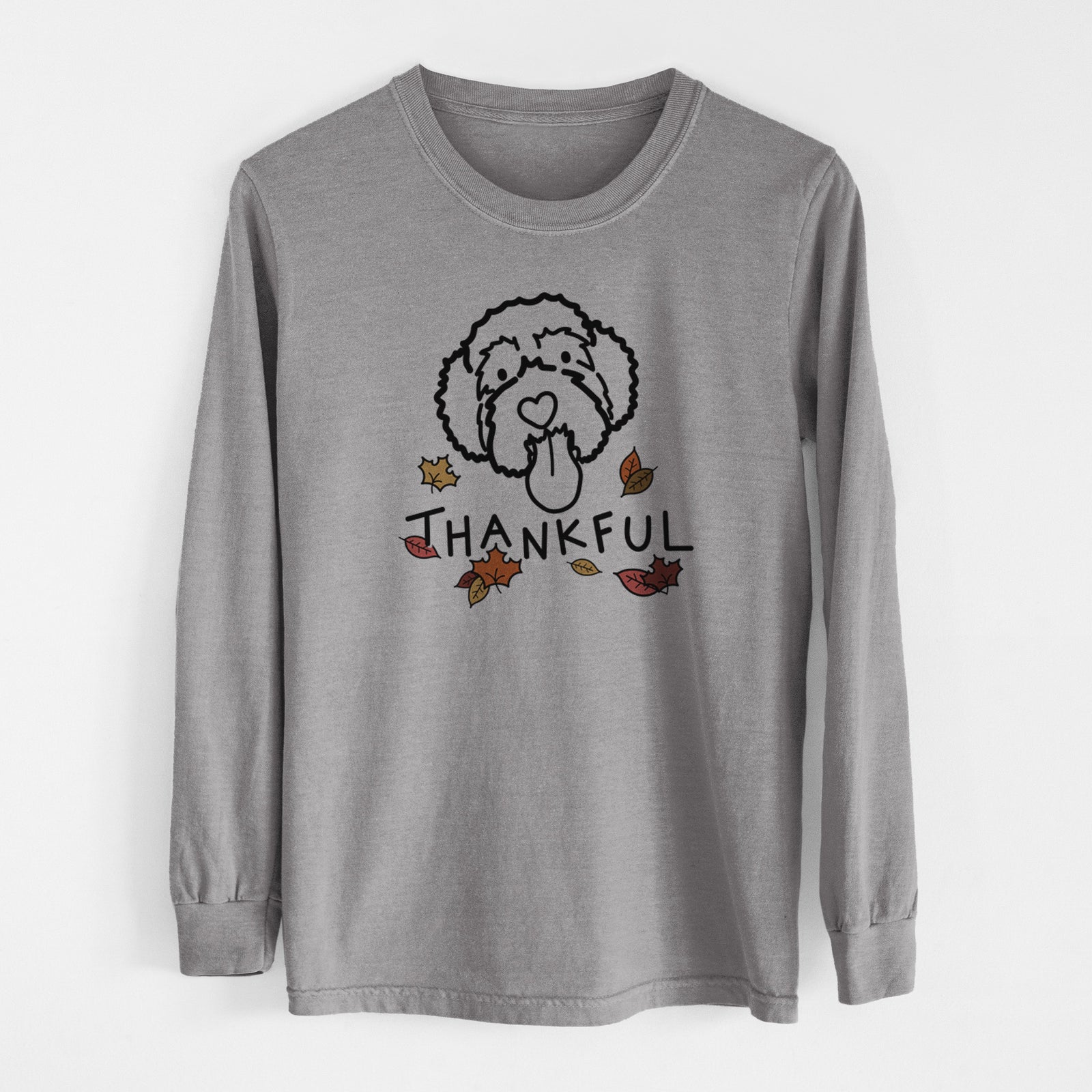 Thankful Portguese Water Dog - Sam - Men's Heavyweight 100% Cotton Long Sleeve