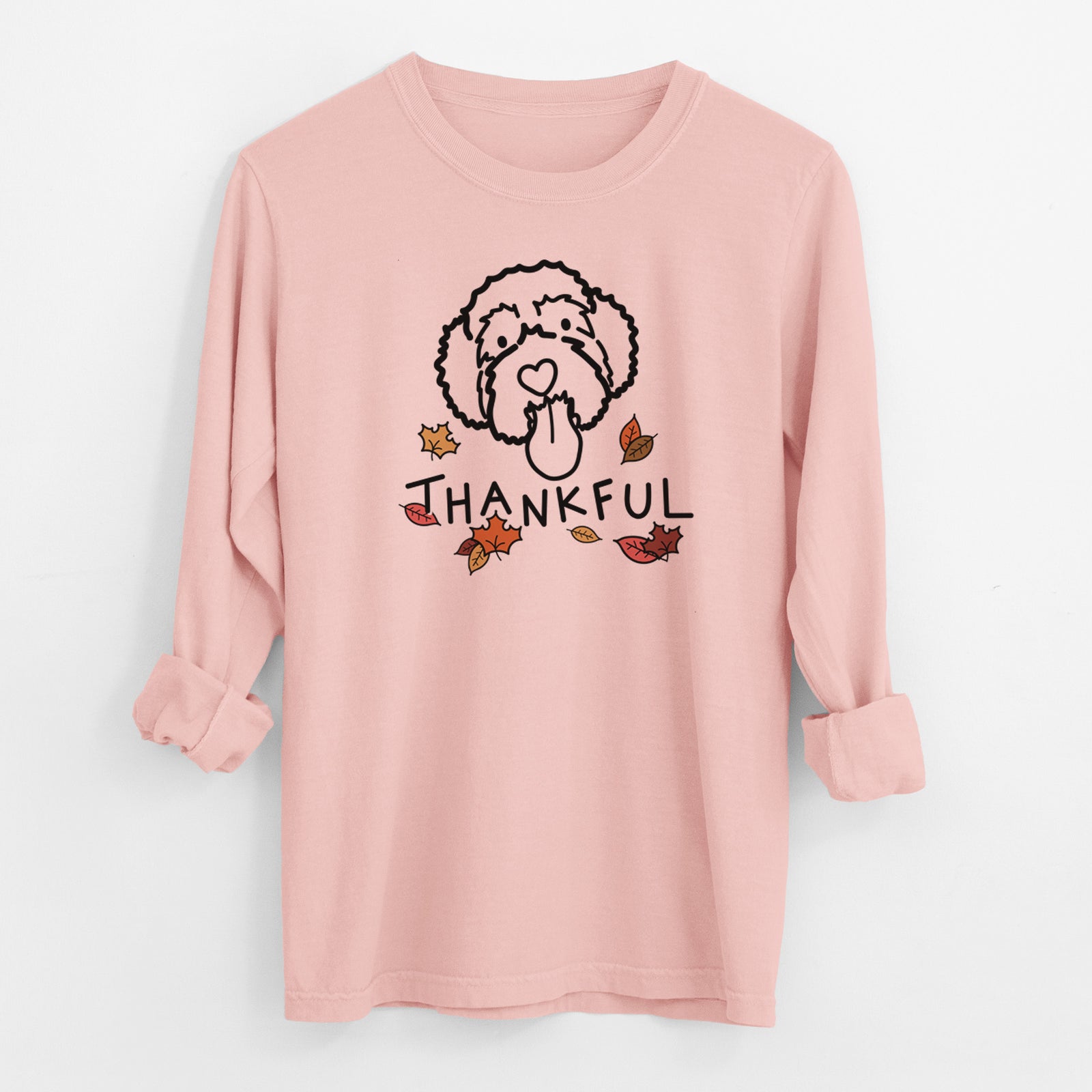 Thankful Portguese Water Dog - Sam - Men's Heavyweight 100% Cotton Long Sleeve