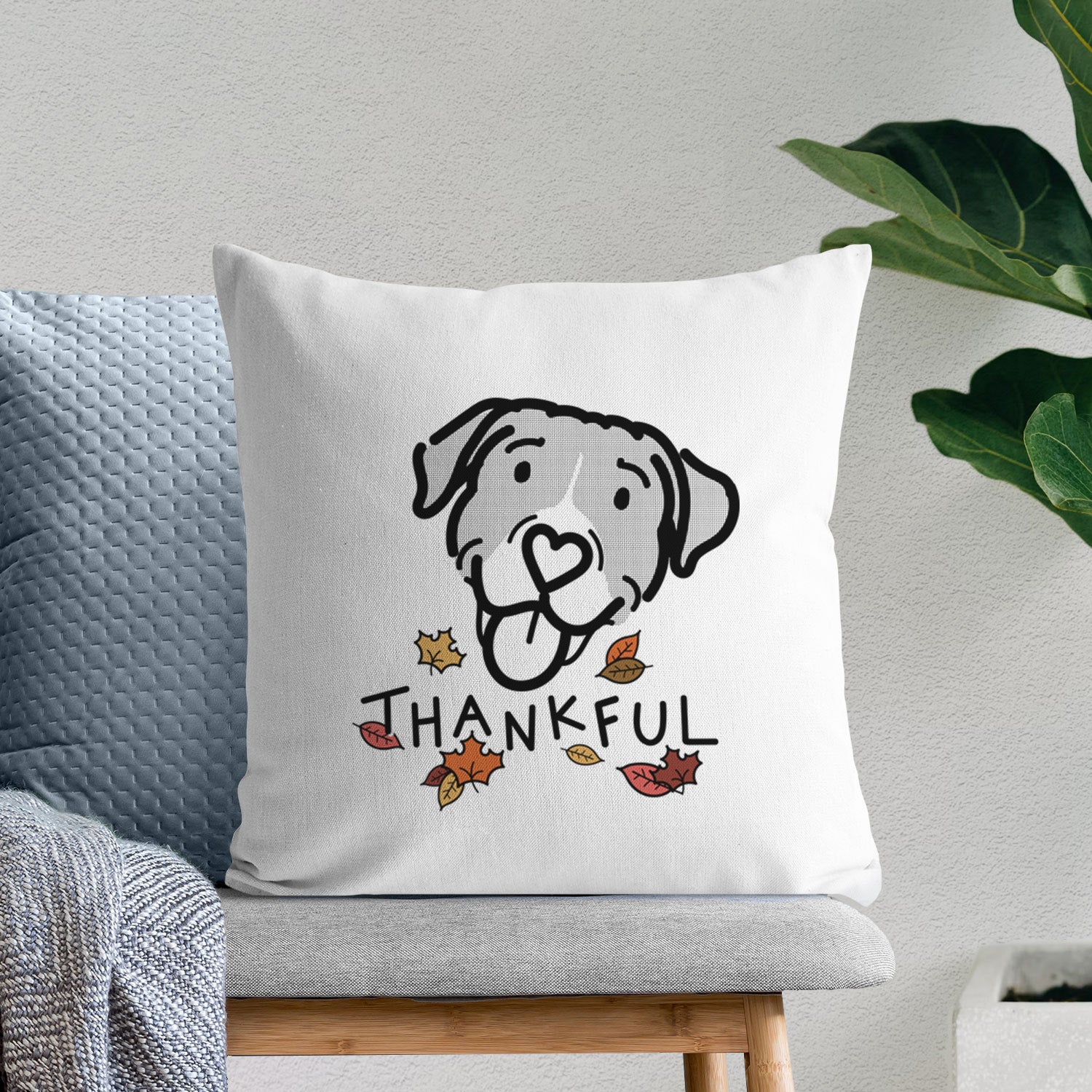 Love Always Pitbull Mix - Shadow - Throw Pillow Cover