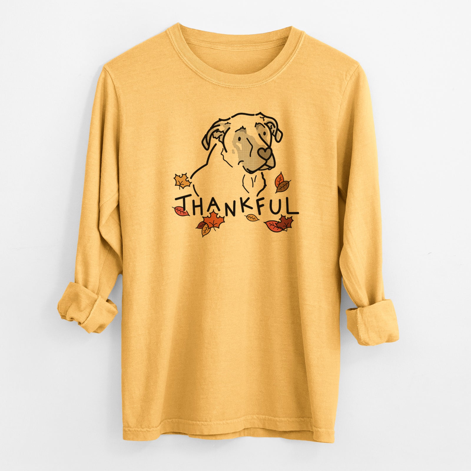 Thankful Mastiff German Shepherd Mix - Tank - Men's Heavyweight 100% Cotton Long Sleeve