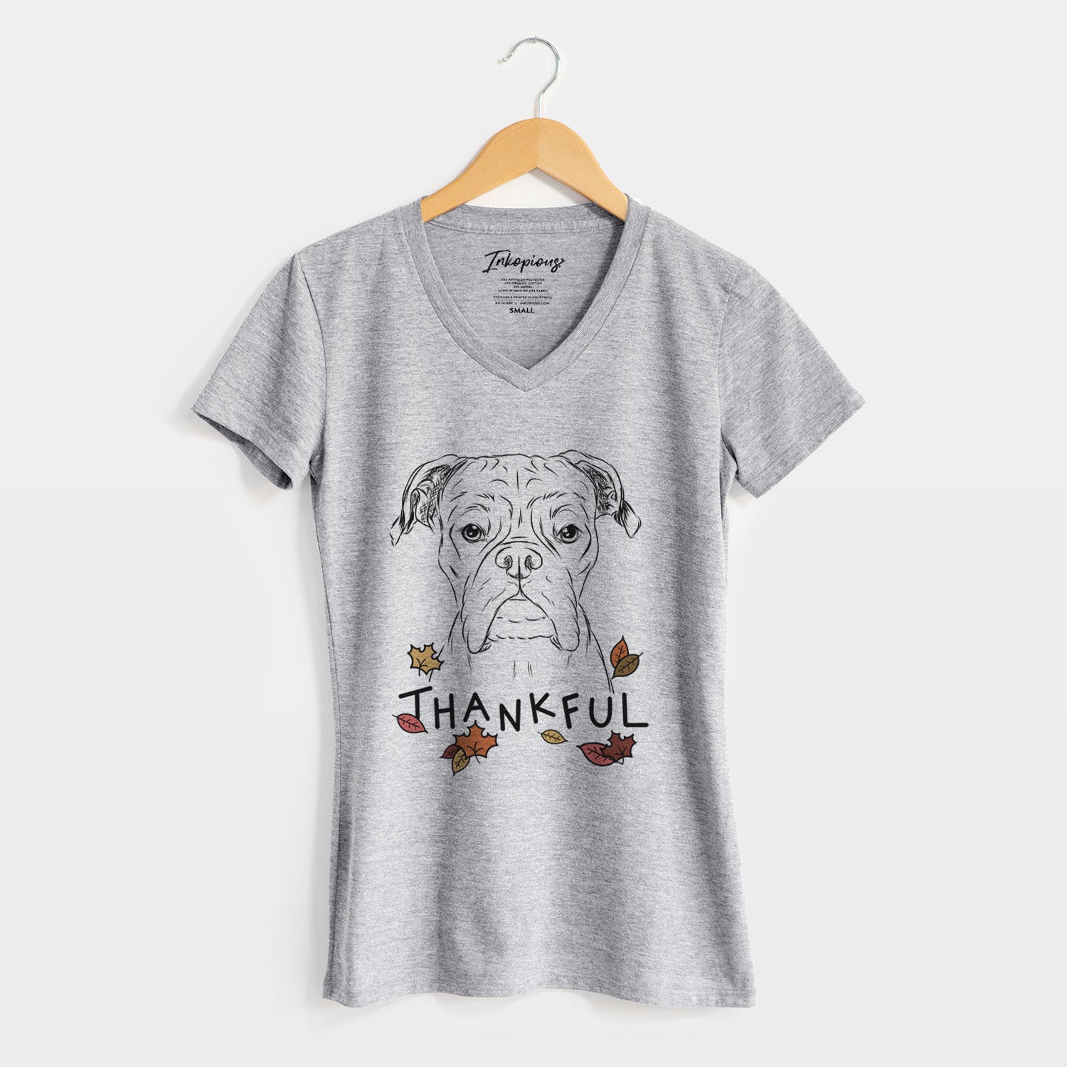 Thankful Axel the Boxer - Women's V-neck Shirt