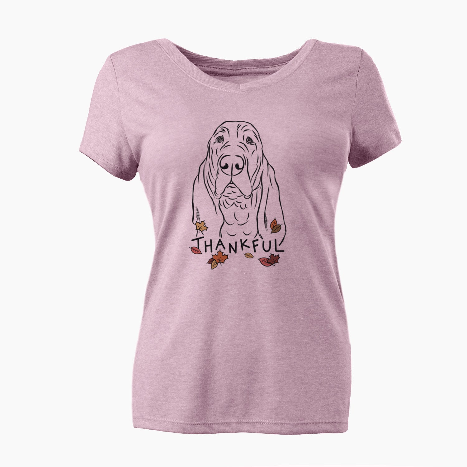Thankful Baron the Bloodhound - Women's V-neck Shirt