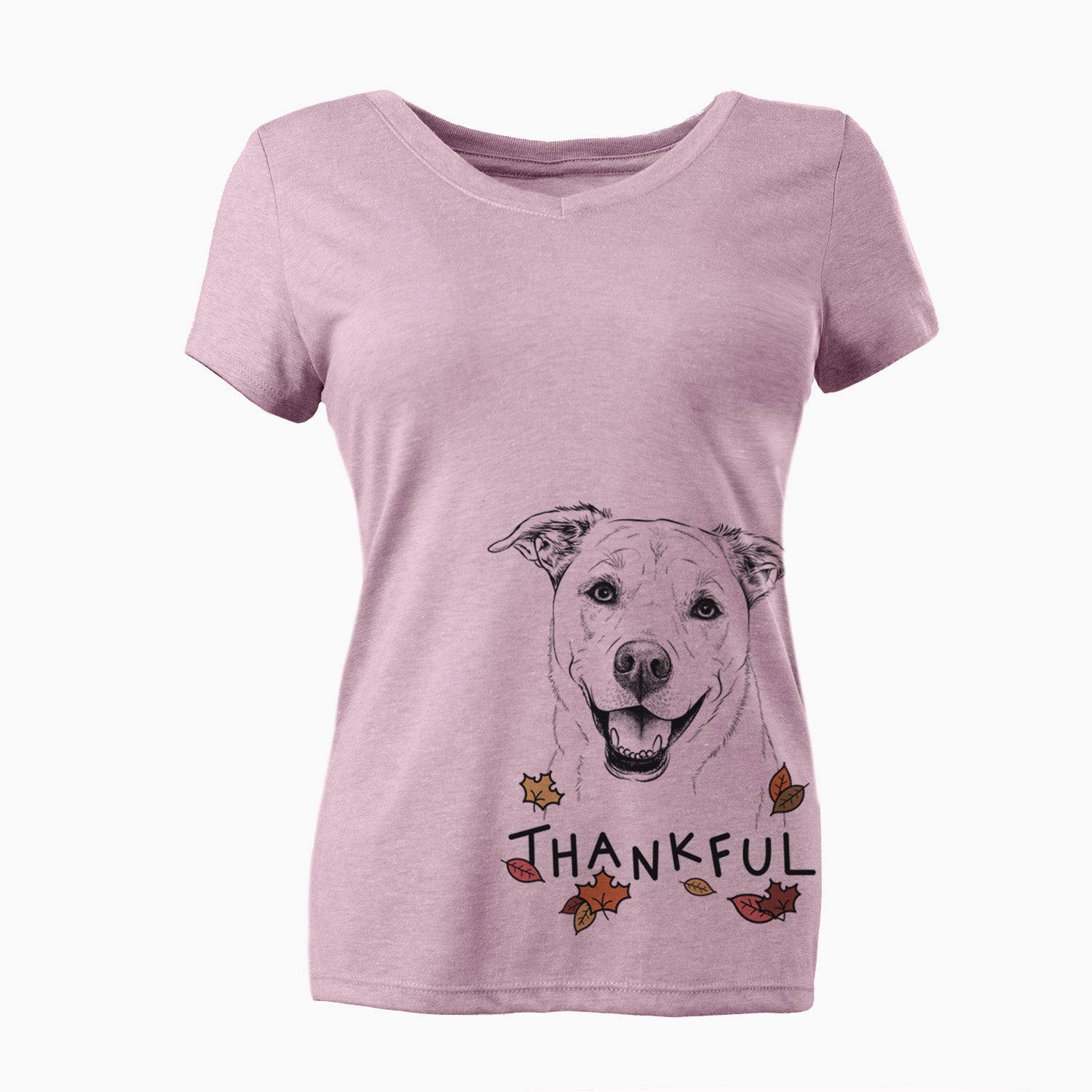 Thankful Carl the Mixed Breed - Women's V-neck Shirt