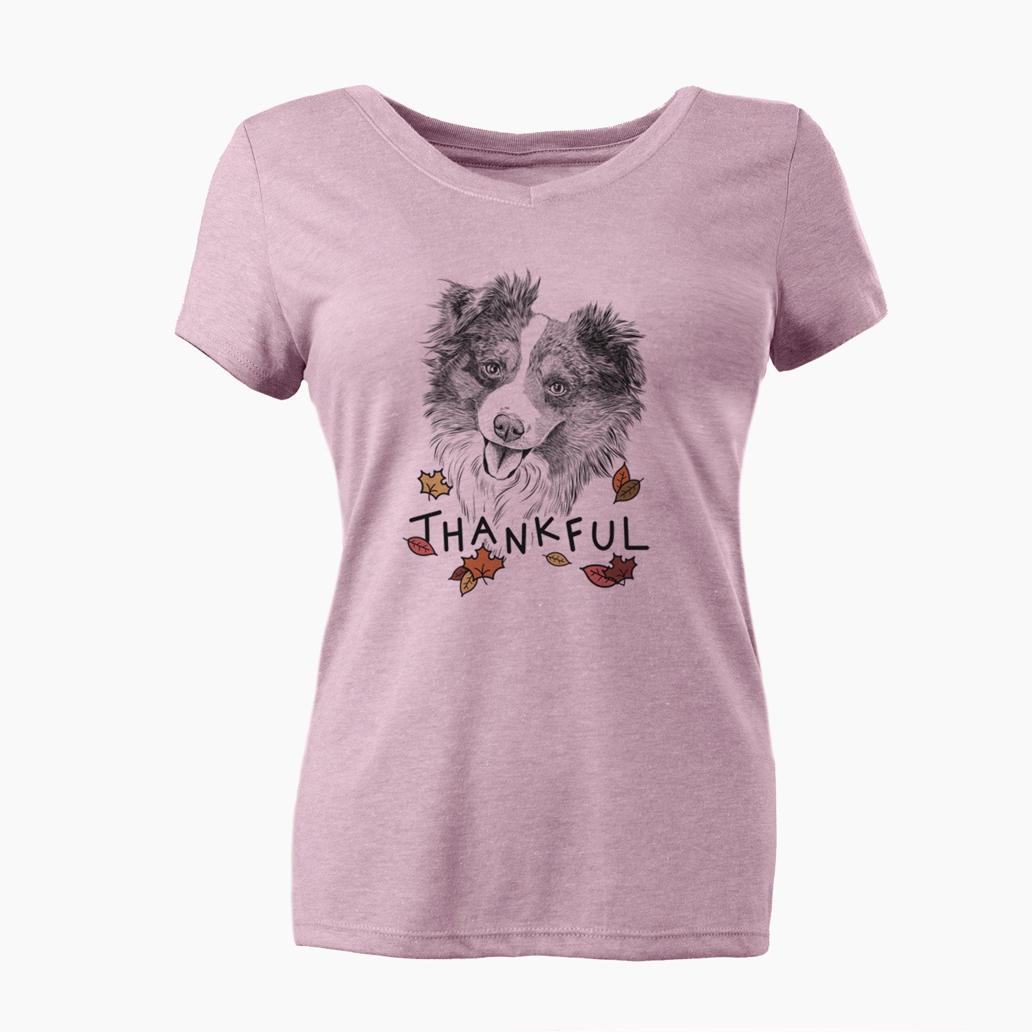 Thankful Doc the Mini Aussie - Women's V-neck Shirt