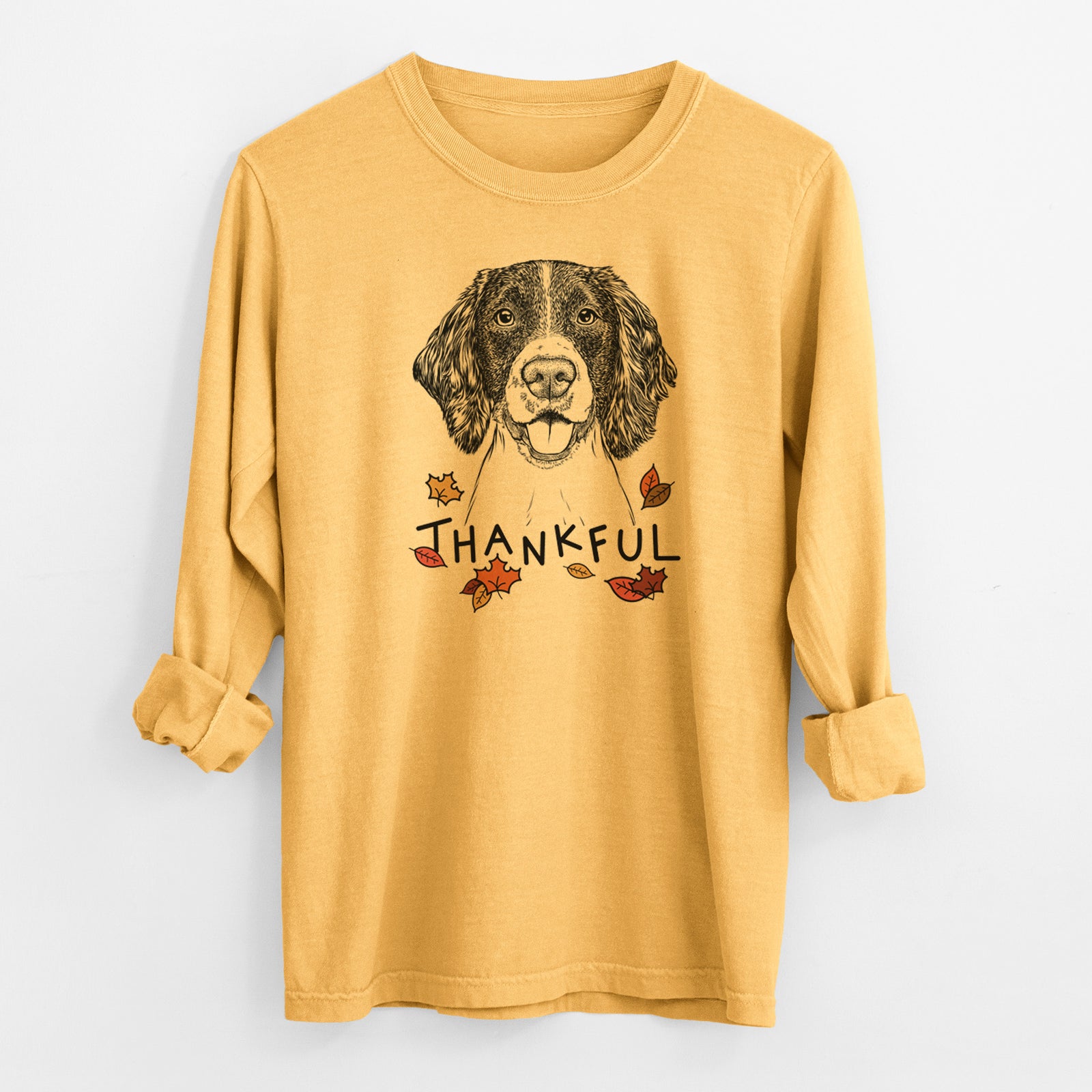 Thankful Ever the English Springer Spaniel - Men's Heavyweight 100% Cotton Long Sleeve