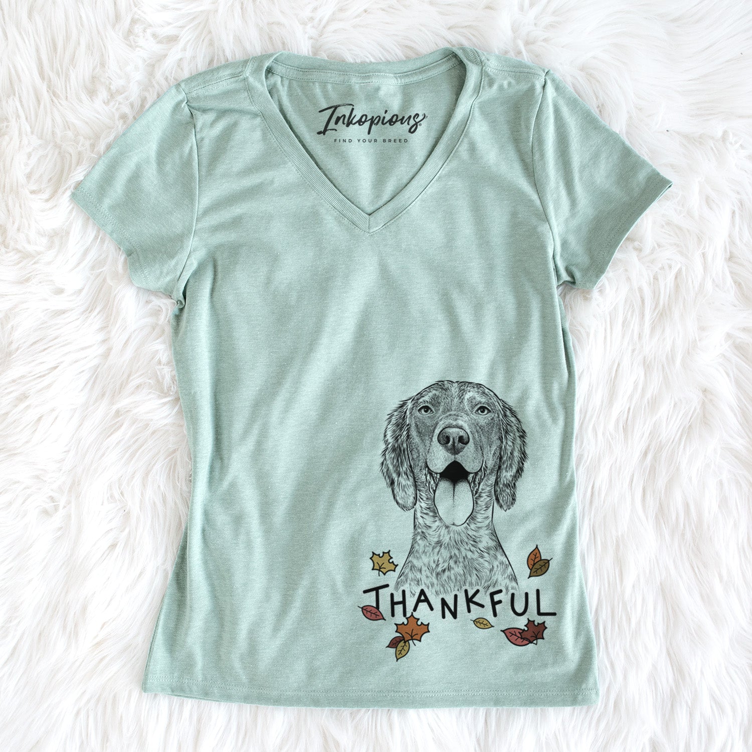 Thankful Freddy the English Setter - Women's V-neck Shirt