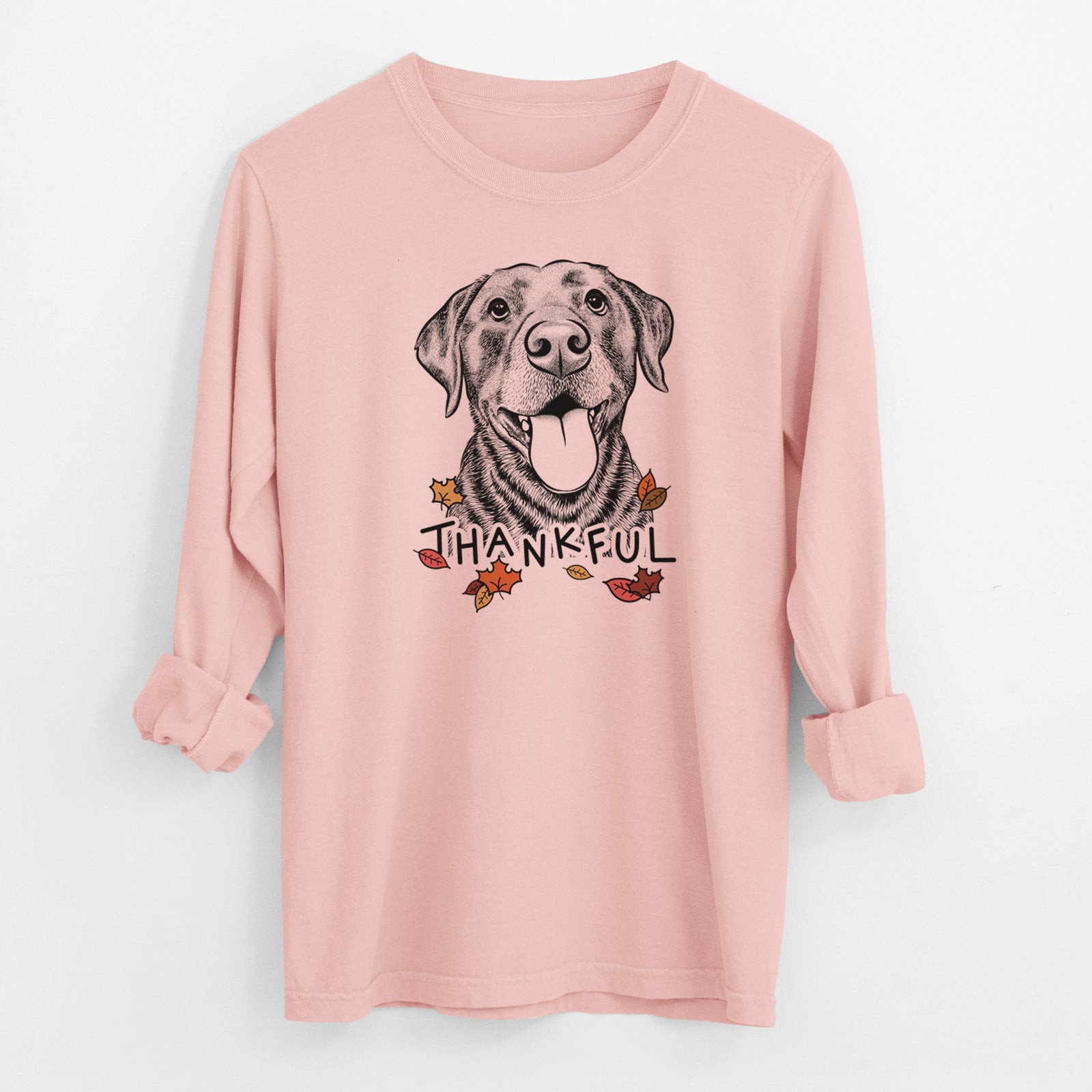 Thankful Gwen the Labrador Retriever - Men's Heavyweight 100% Cotton Long Sleeve