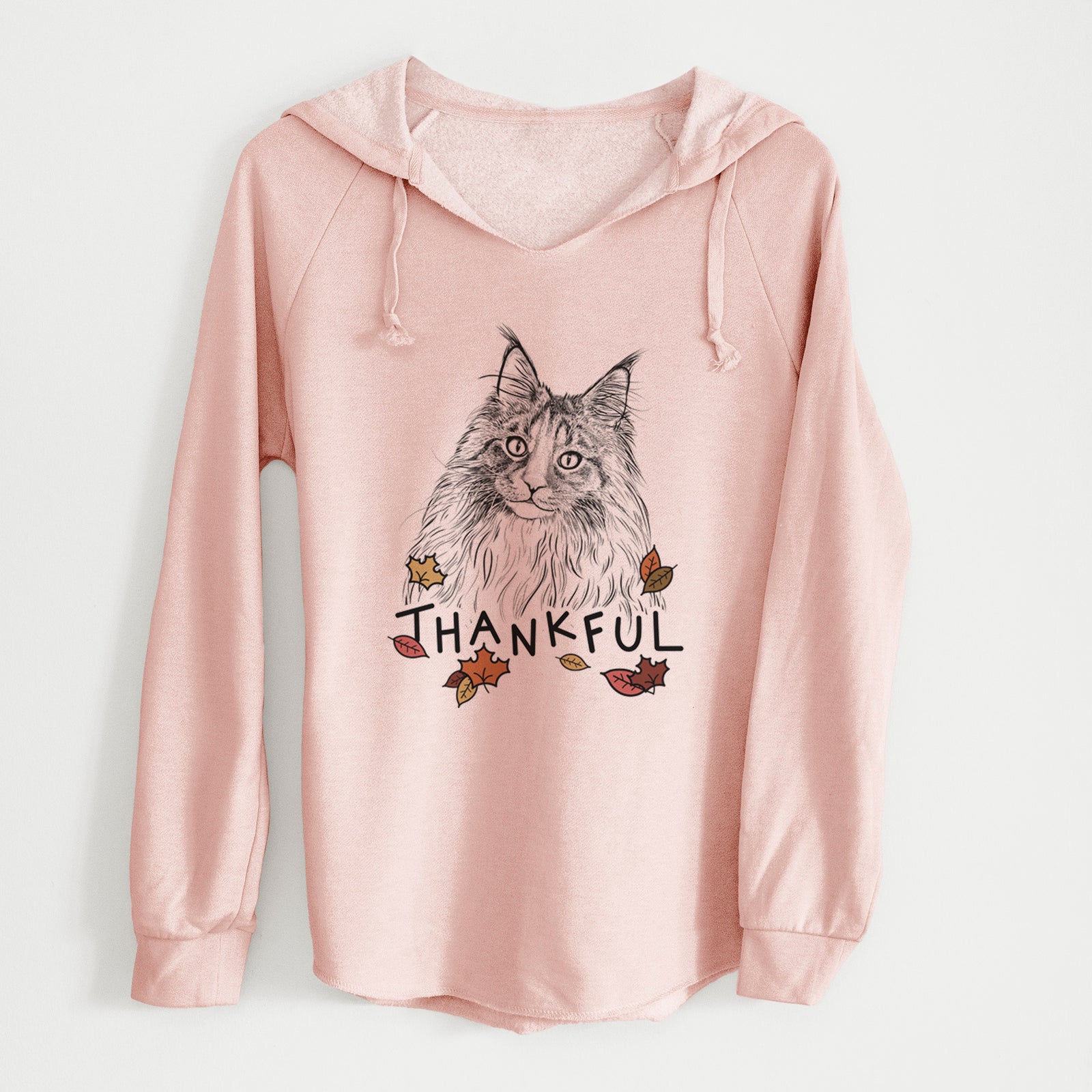 Thankful Kiki the Maine Coon Cat - Cali Wave Hooded Sweatshirt
