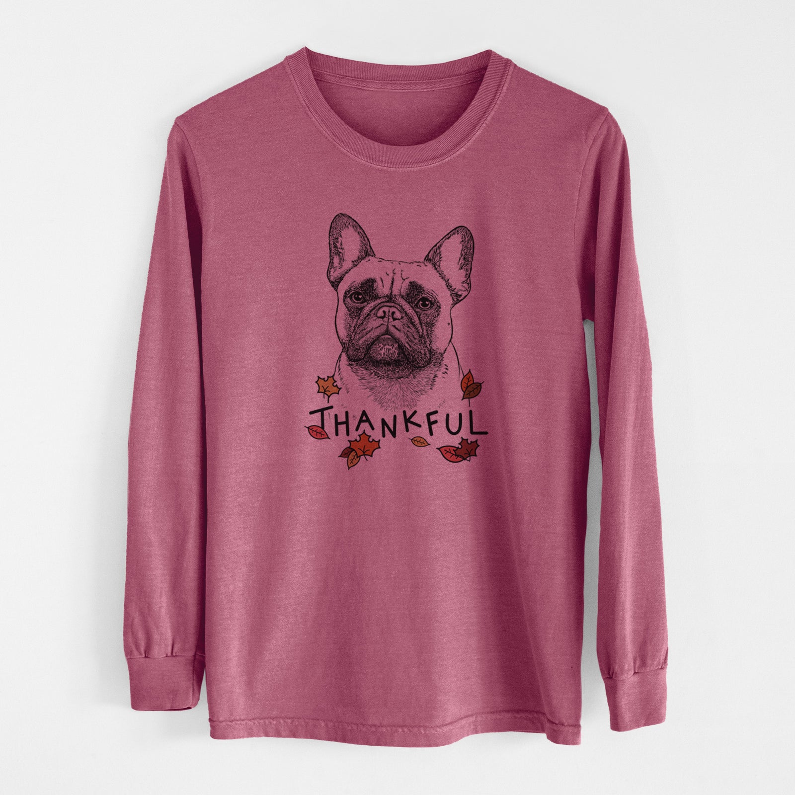 Thankful Kingsleigh the French Bulldog - Men's Heavyweight 100% Cotton Long Sleeve