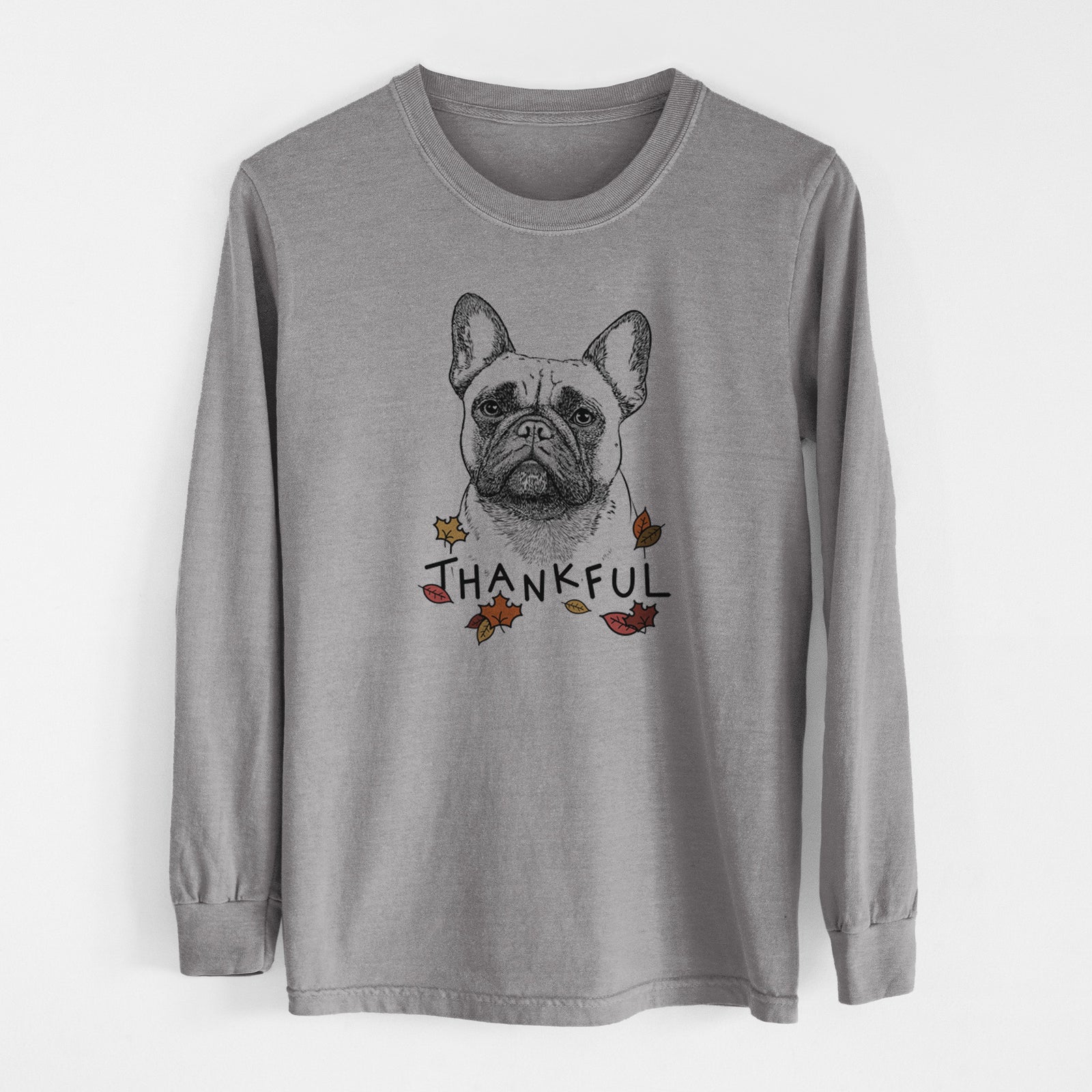 Thankful Kingsleigh the French Bulldog - Men's Heavyweight 100% Cotton Long Sleeve