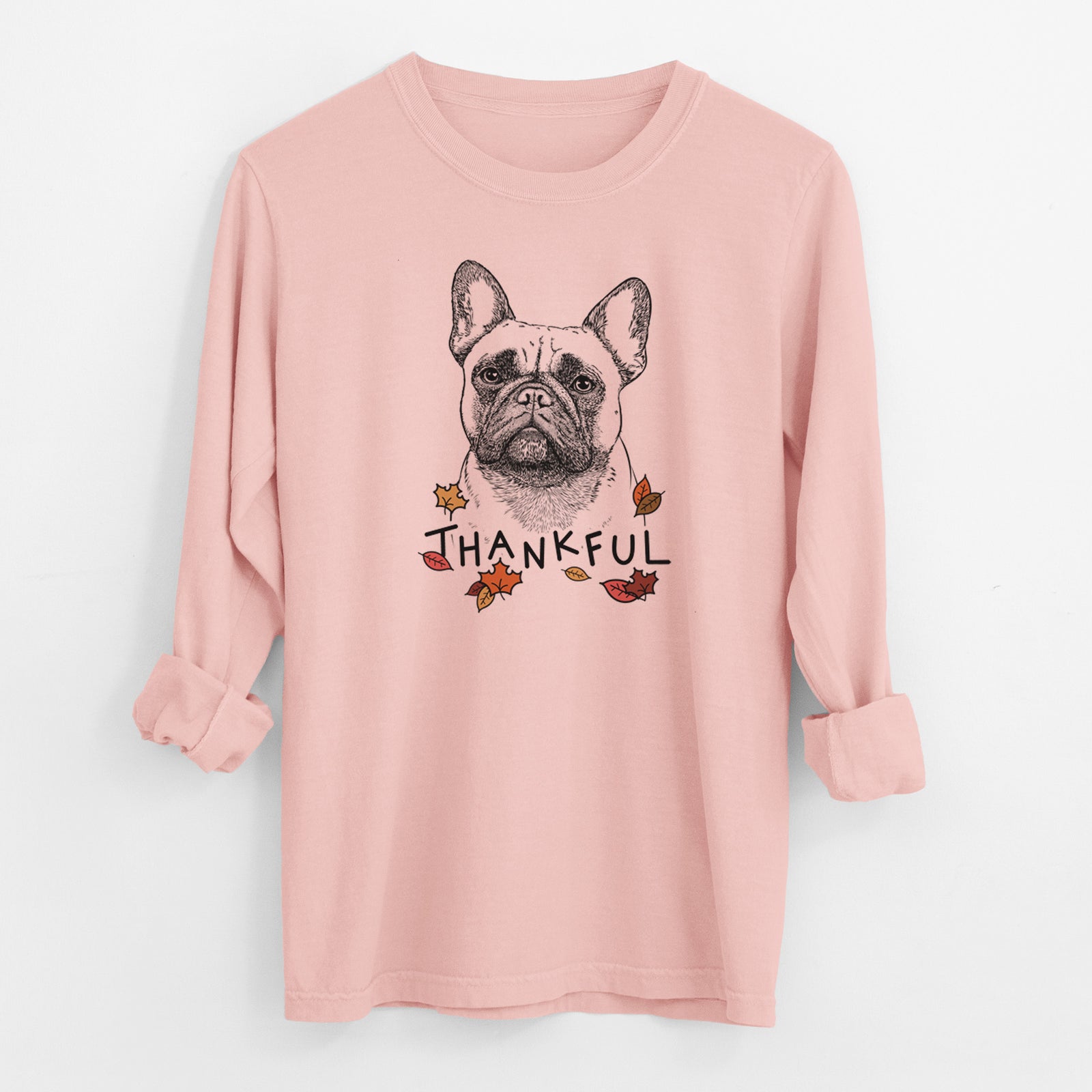 Thankful Kingsleigh the French Bulldog - Men's Heavyweight 100% Cotton Long Sleeve