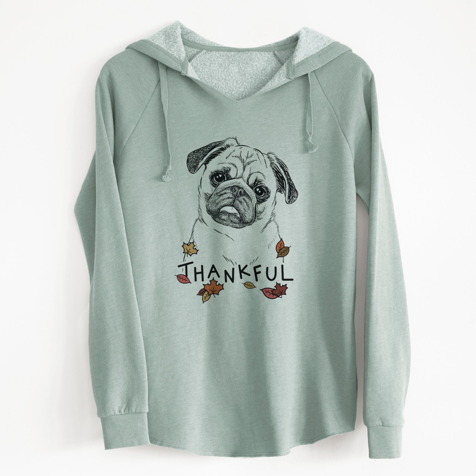 Thankful Macy the Pug - Cali Wave Hooded Sweatshirt