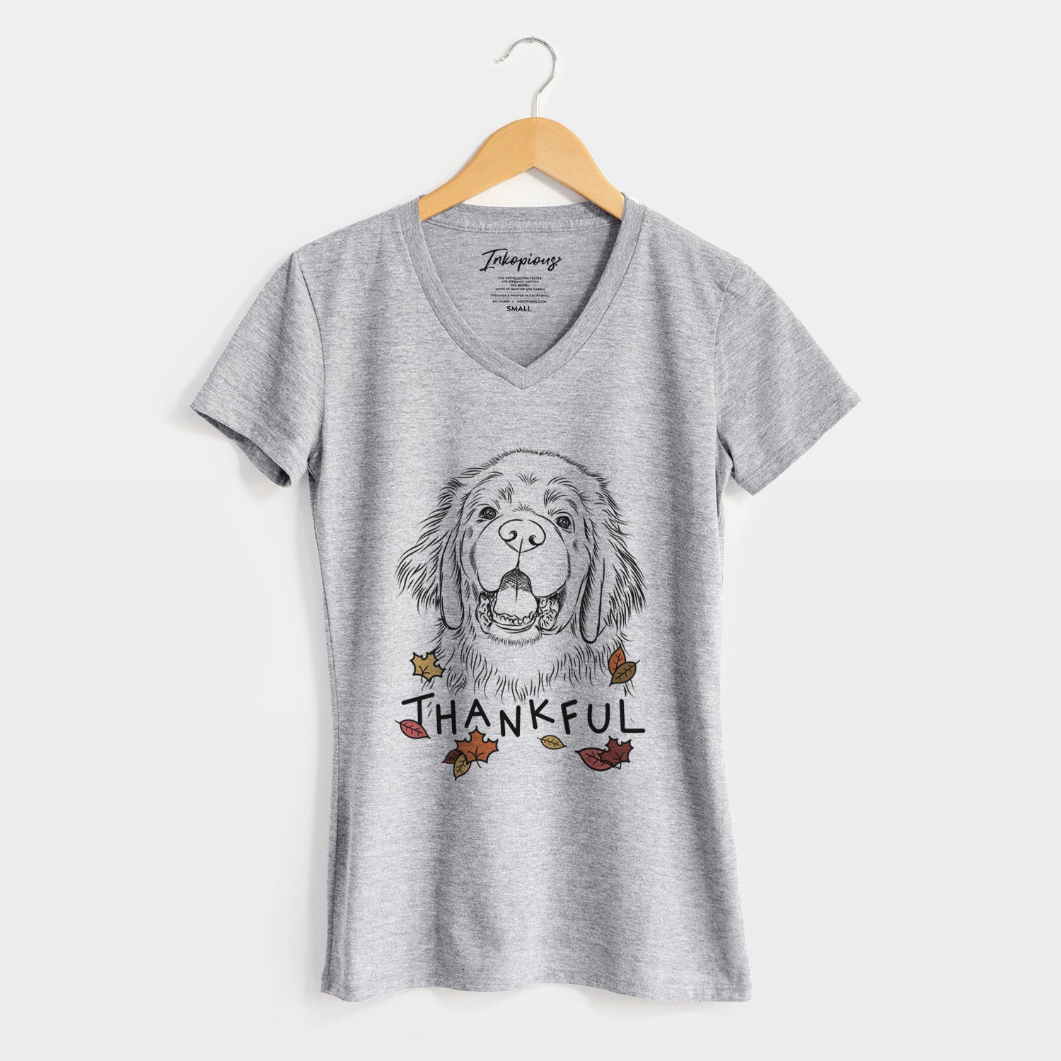 Thankful Mozart the Newfoundland - Women's V-neck Shirt