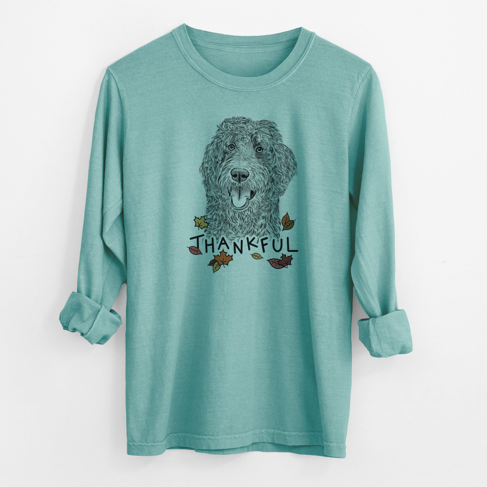 Thankful Murr Dog the Labradoodle - Men's Heavyweight 100% Cotton Long Sleeve