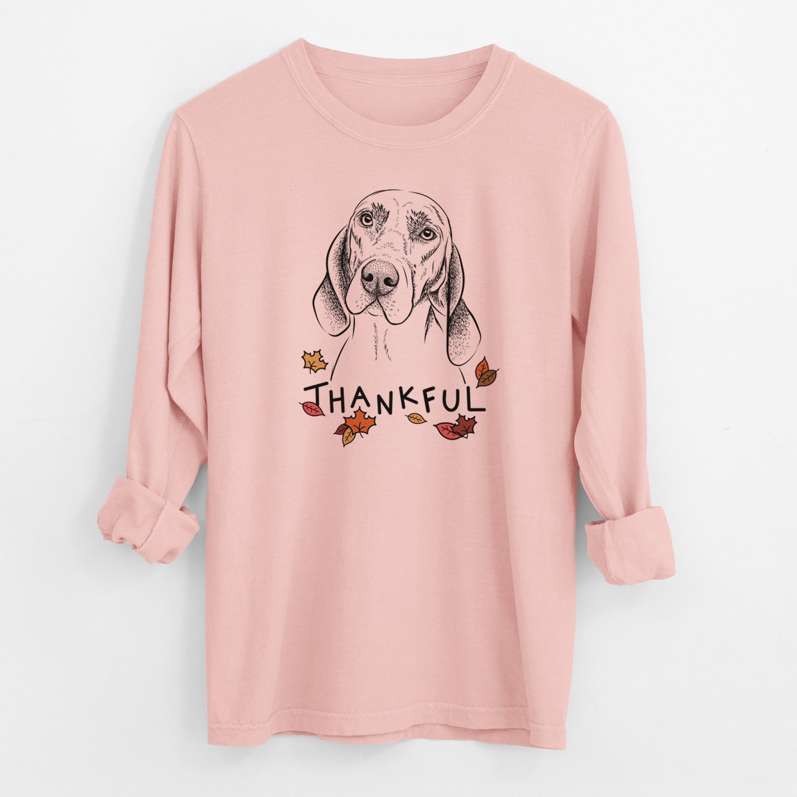 Thankful Norman the Plott Hound - Men's Heavyweight 100% Cotton Long Sleeve