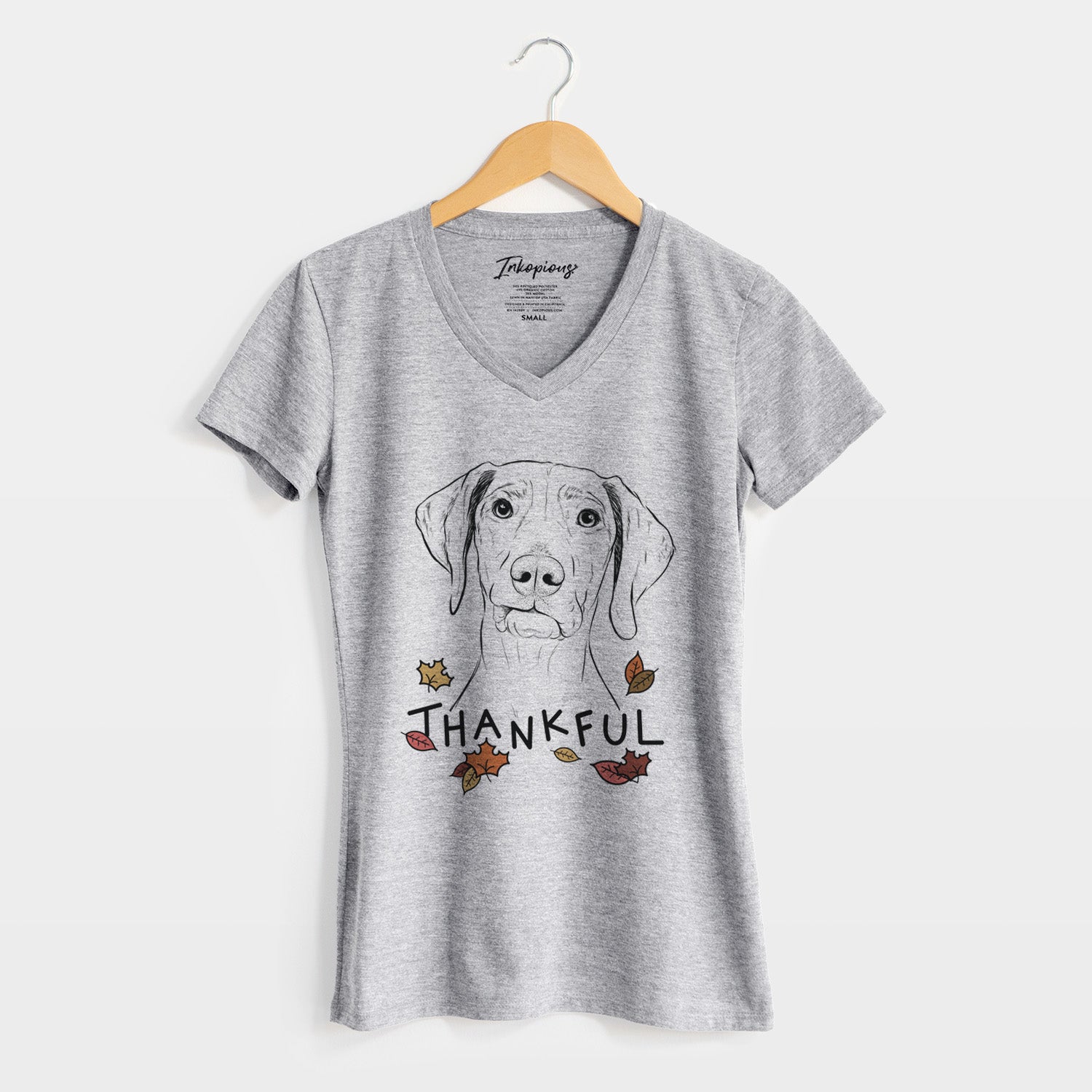 Thankful Pawley the Vizsla - Women's V-neck Shirt