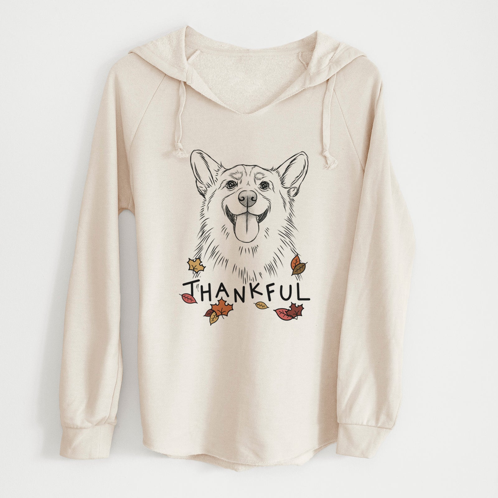 Thankful Porter the Pembroke Welsh Corgi - Cali Wave Hooded Sweatshirt