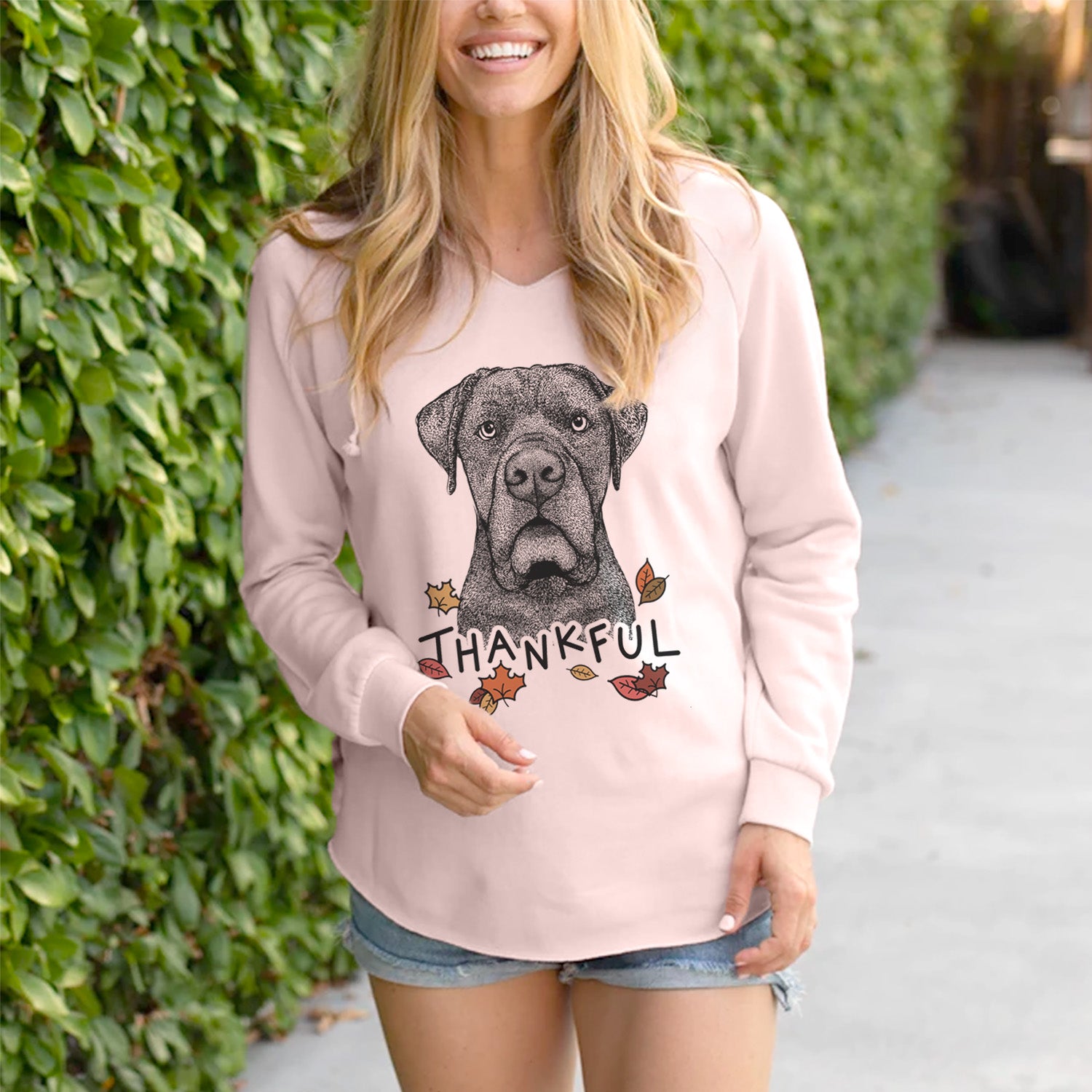 Thankful Rocco the Cane Corso - Cali Wave Hooded Sweatshirt