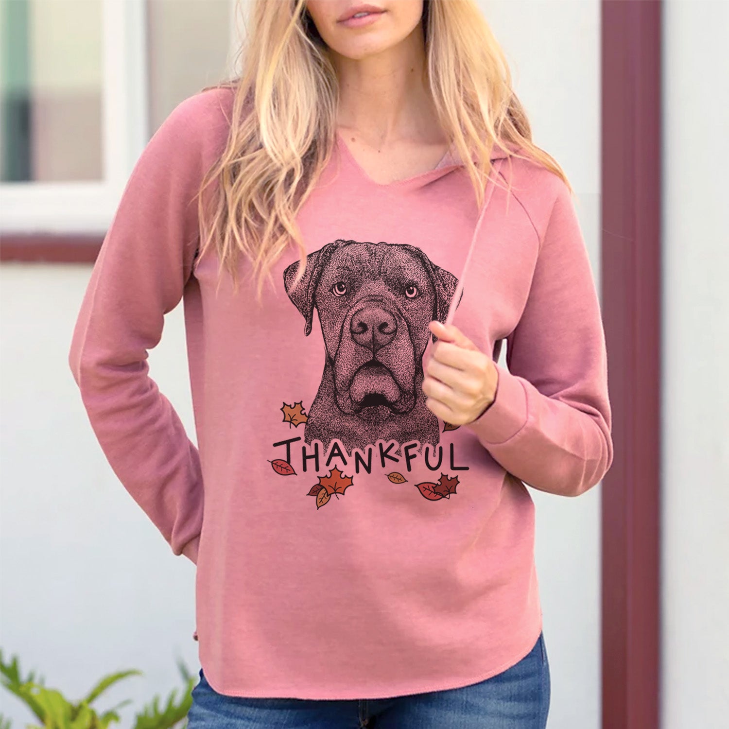 Thankful Rocco the Cane Corso - Cali Wave Hooded Sweatshirt