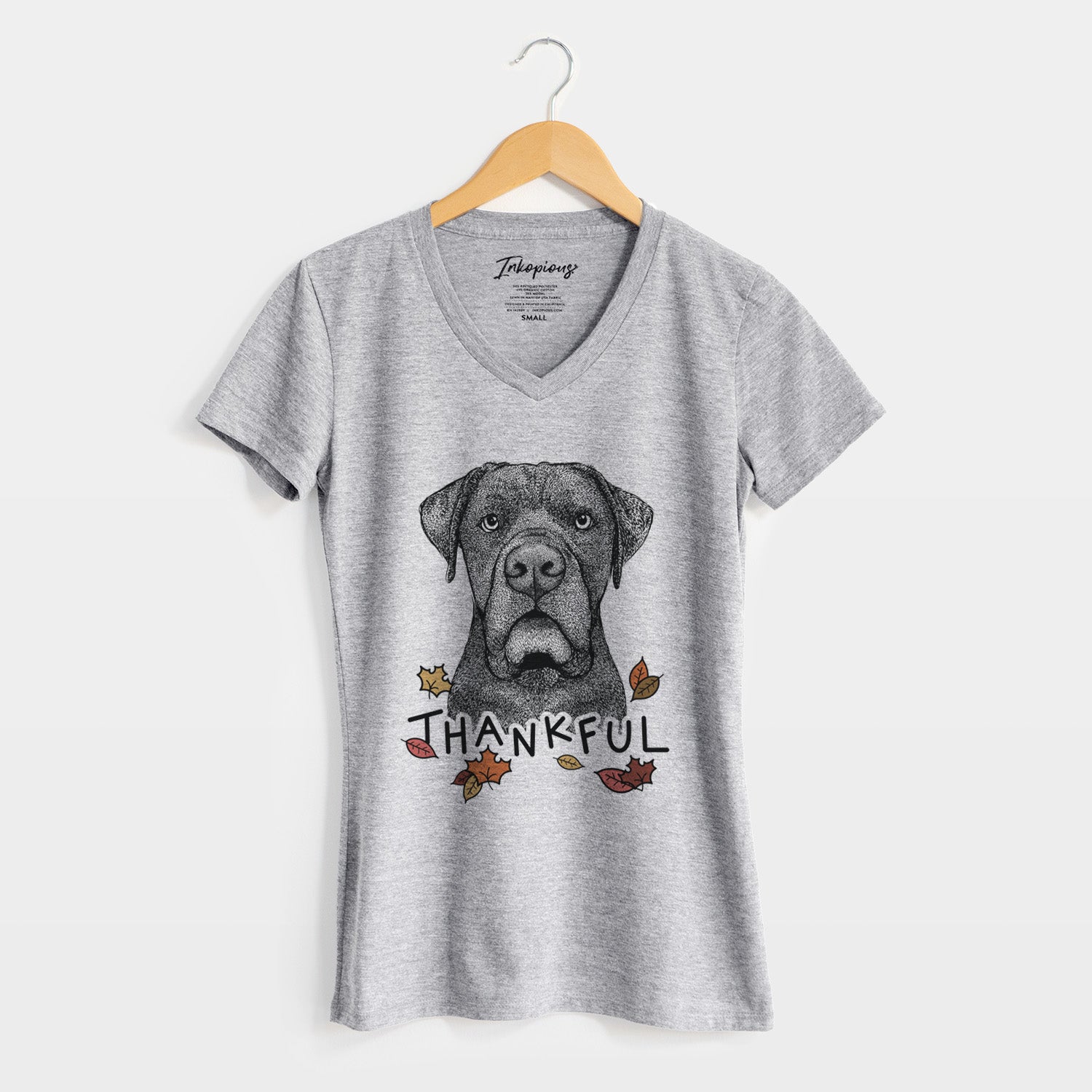 Thankful Rocco the Cane Corso - Women's V-neck Shirt